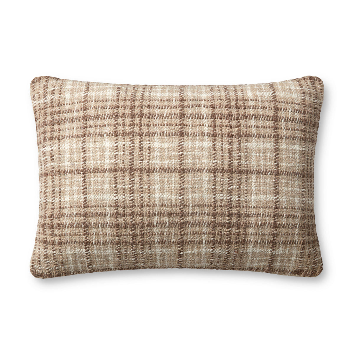 Chris Loves Julia x Loloi Beau Brown/Ivory 16" x 26" Cover Only Pillow