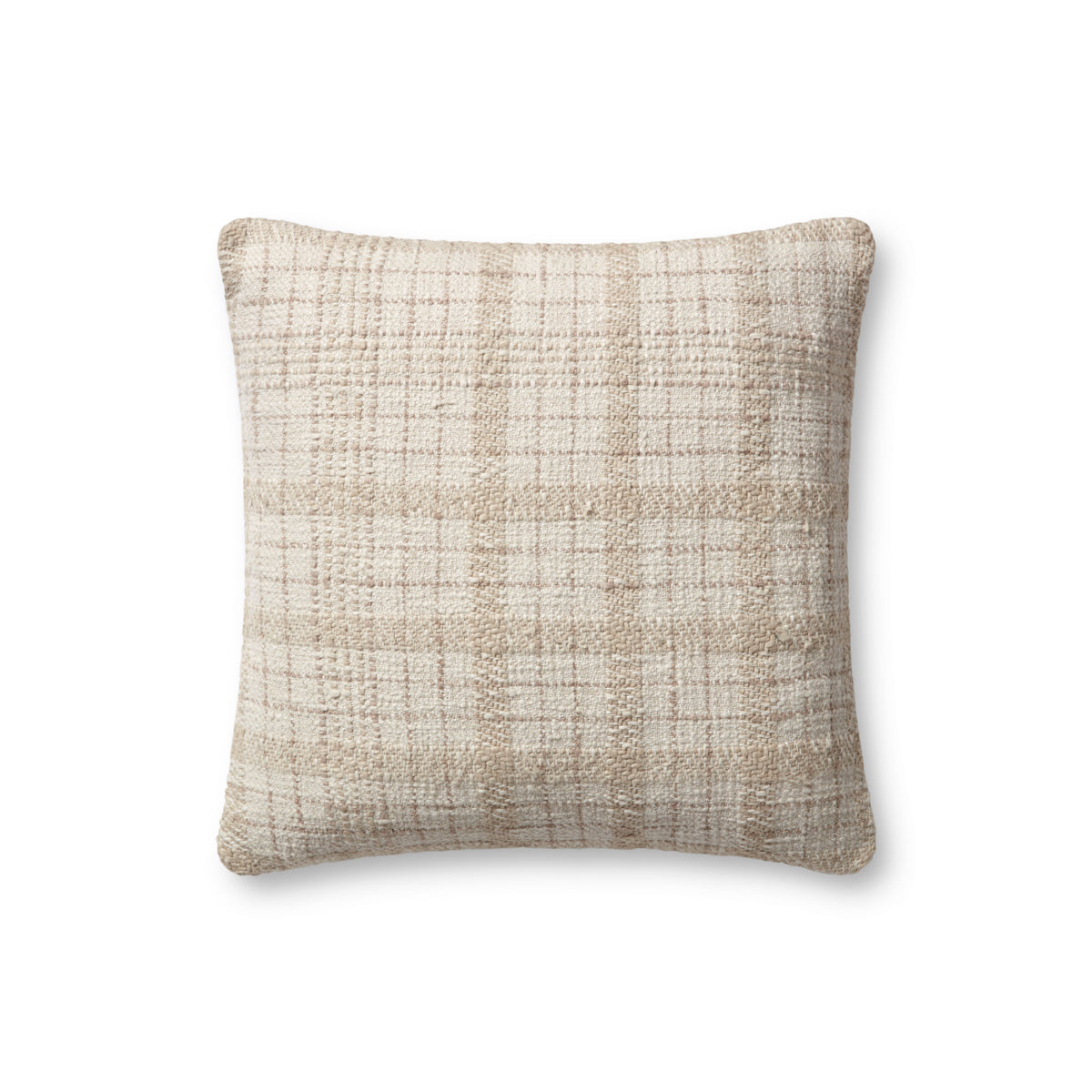Chris Loves Julia x Loloi Fern Ivory/Beige 18" x 18" Cover Only Pillow