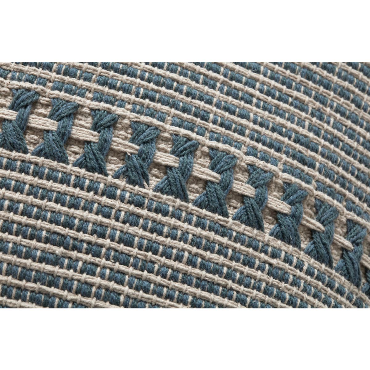 Chris Loves Julia x Loloi Harvey Blue/Natural 22" x 22" Cover Only Pillow