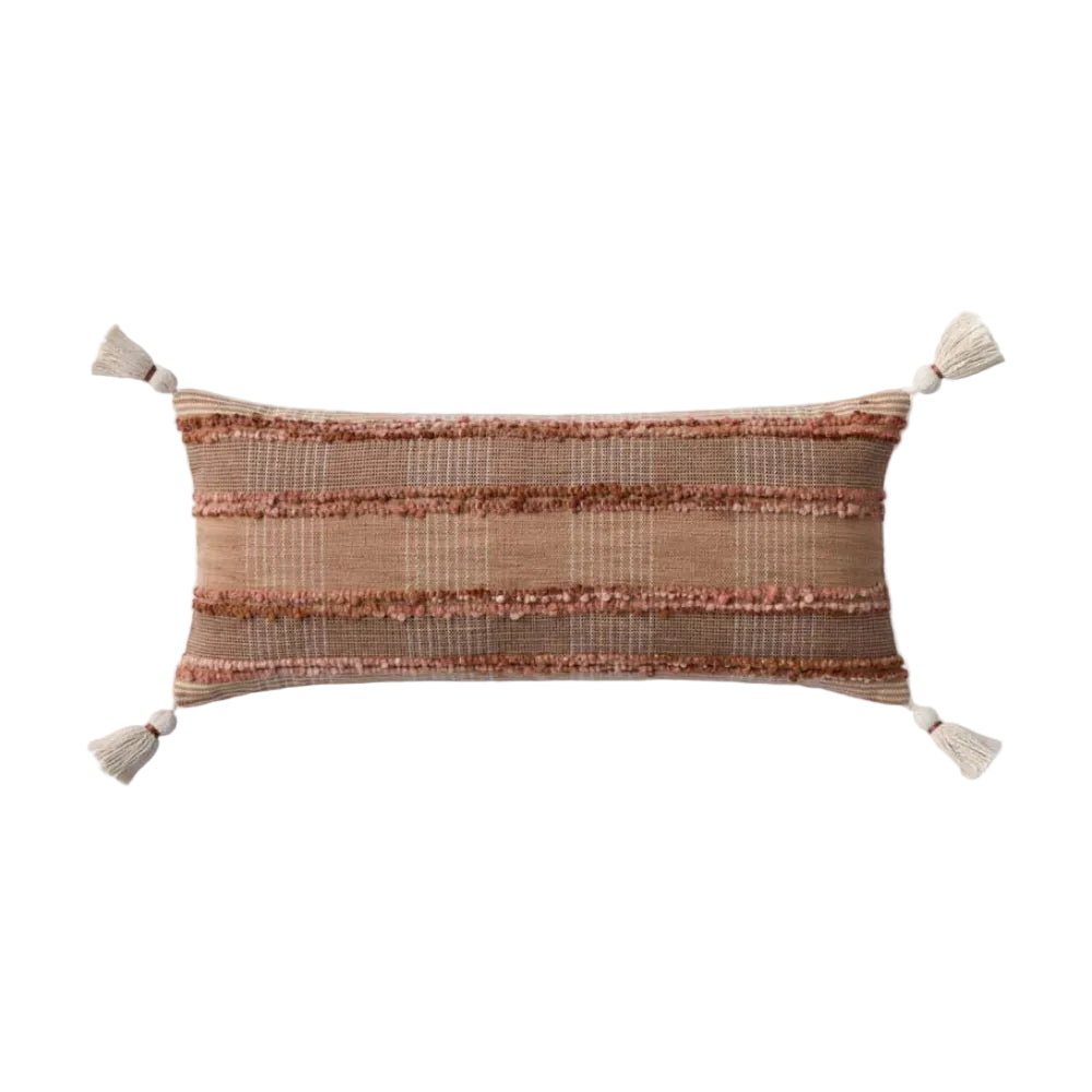 Loloi PLL0137 Rust/Multi 12'' x 27'' Cover Only Pillow