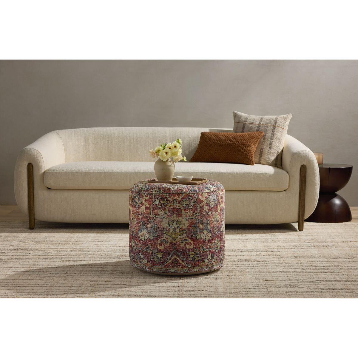 Loloi LPFLAY2 Spice 18 x 18 x 20 Pouf by Loloi