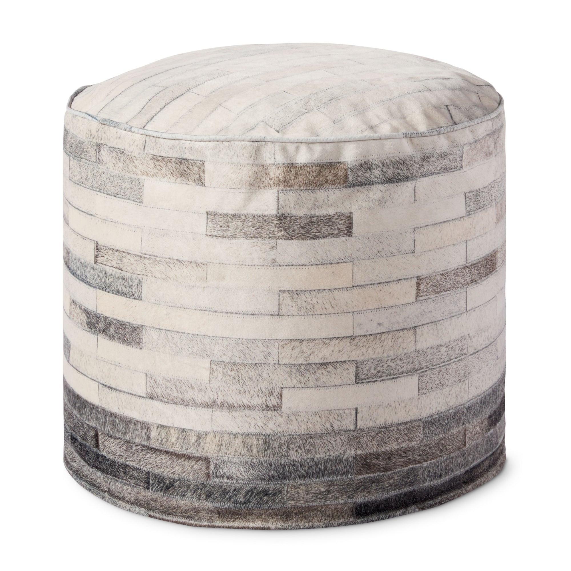 Loloi PF0002 Ivory/Grey Pouf