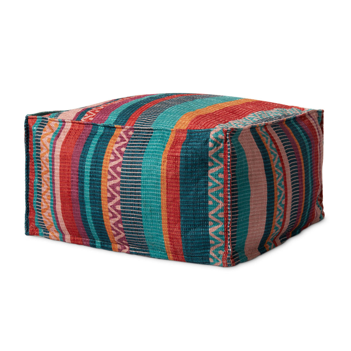Loloi PF0011 Fiesta 24"W x 24"D x 13"H Pouf by Loloi