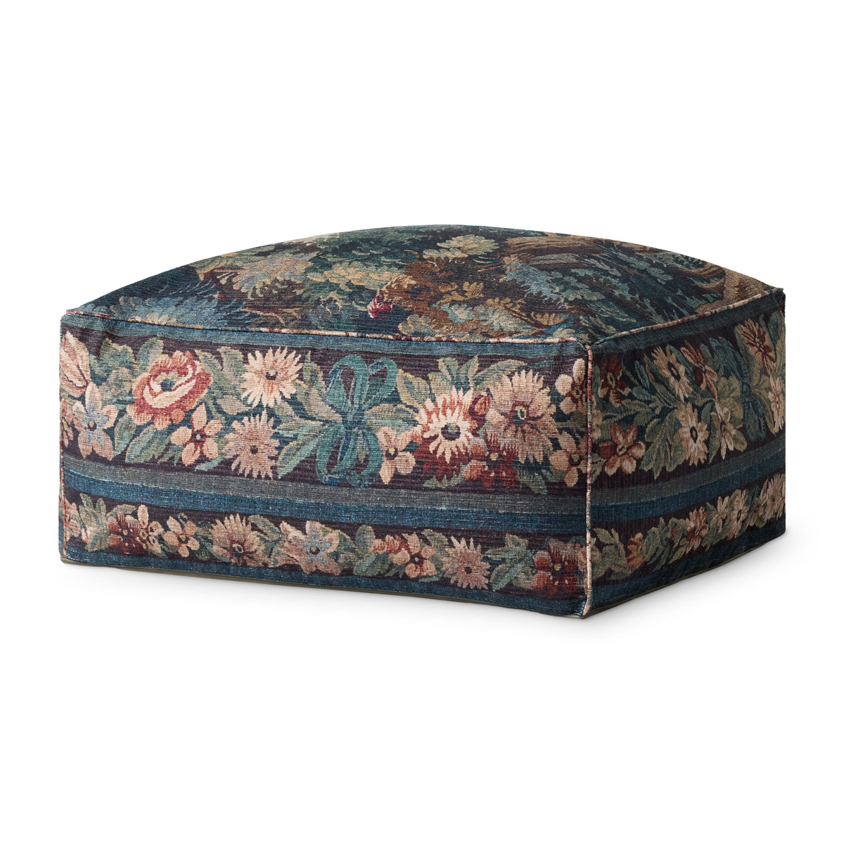 Loloi LPF0045 Blue/Multi Pouf by Loloi