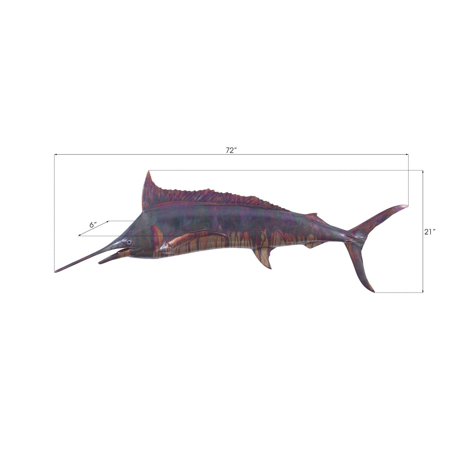 Blue Marlin Fish Wall Sculpture