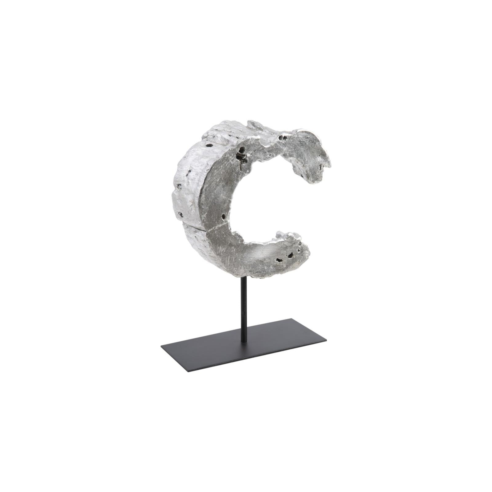 Cast Eroded Wood Semi Circle on Stand