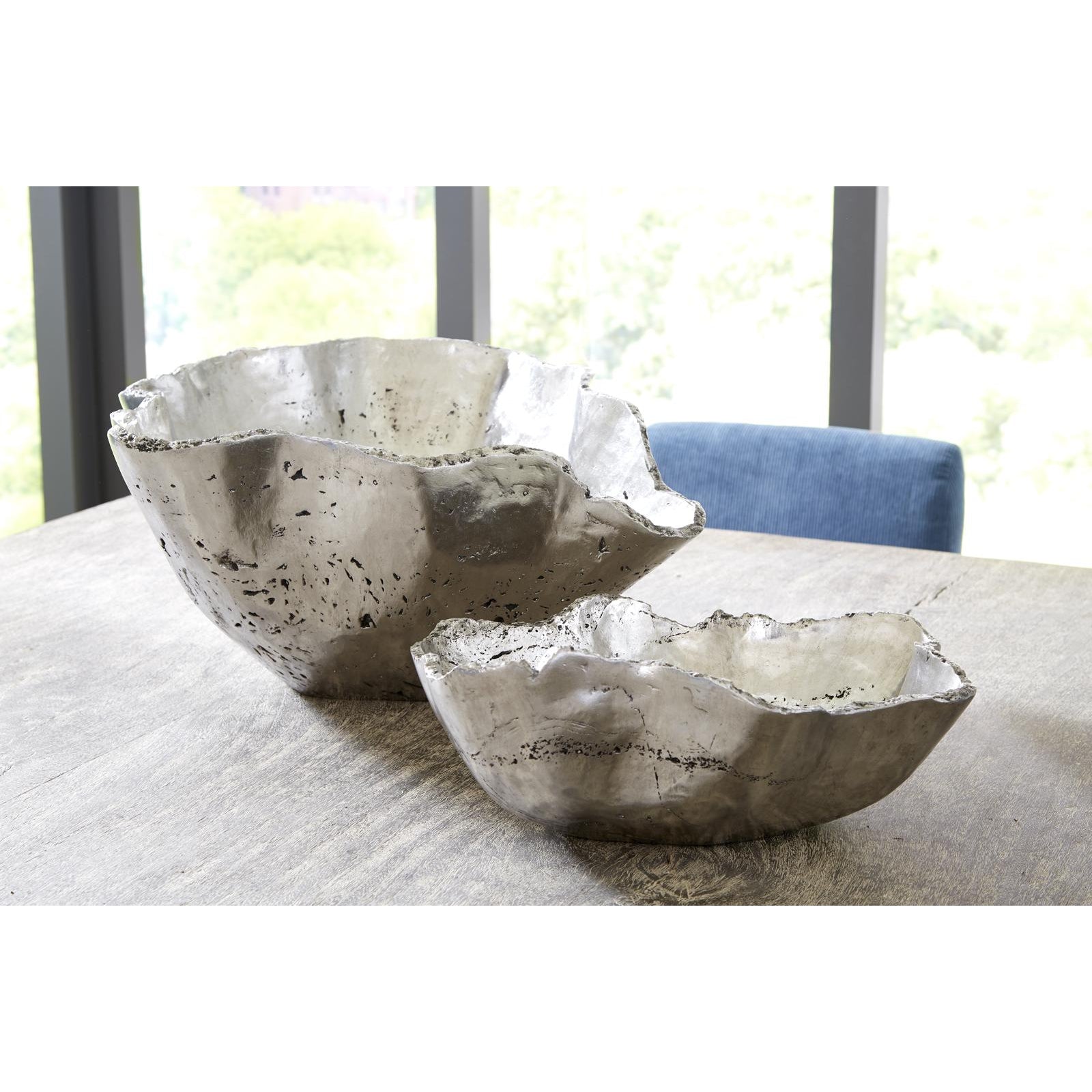 Cast Onyx Bowl - Silver Leaf