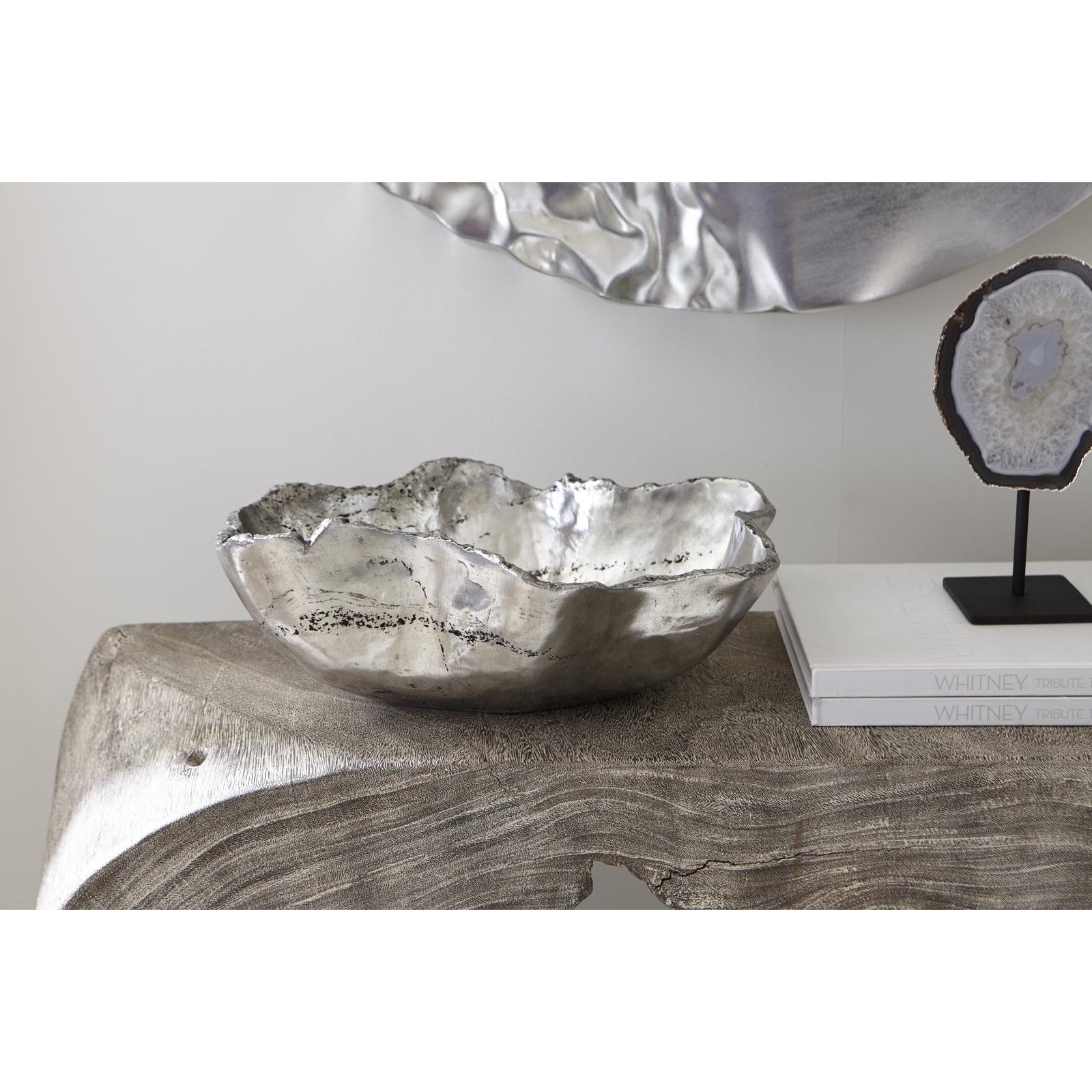 Cast Onyx Bowl - Silver Leaf