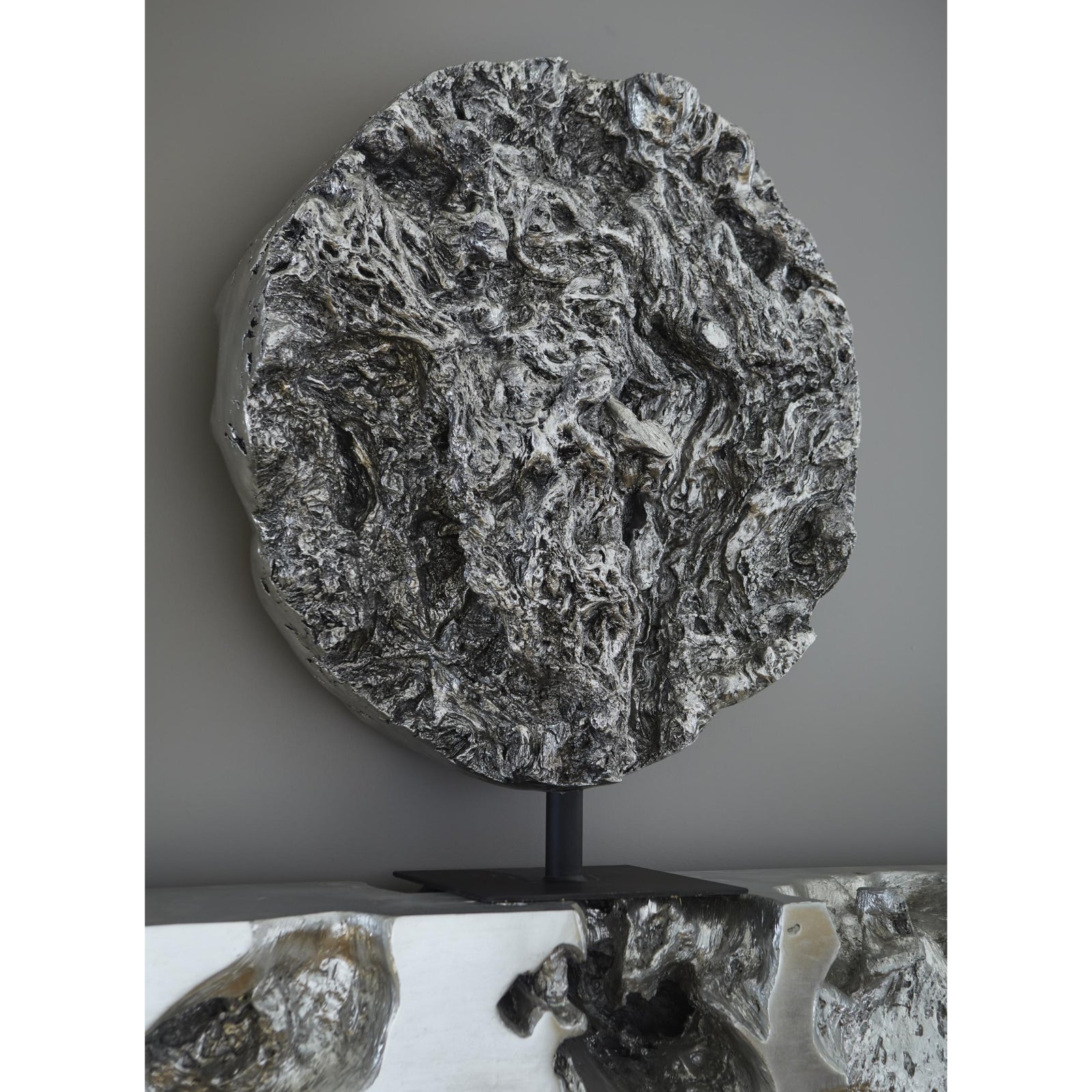 Cast Root Silver Standing Sculpture