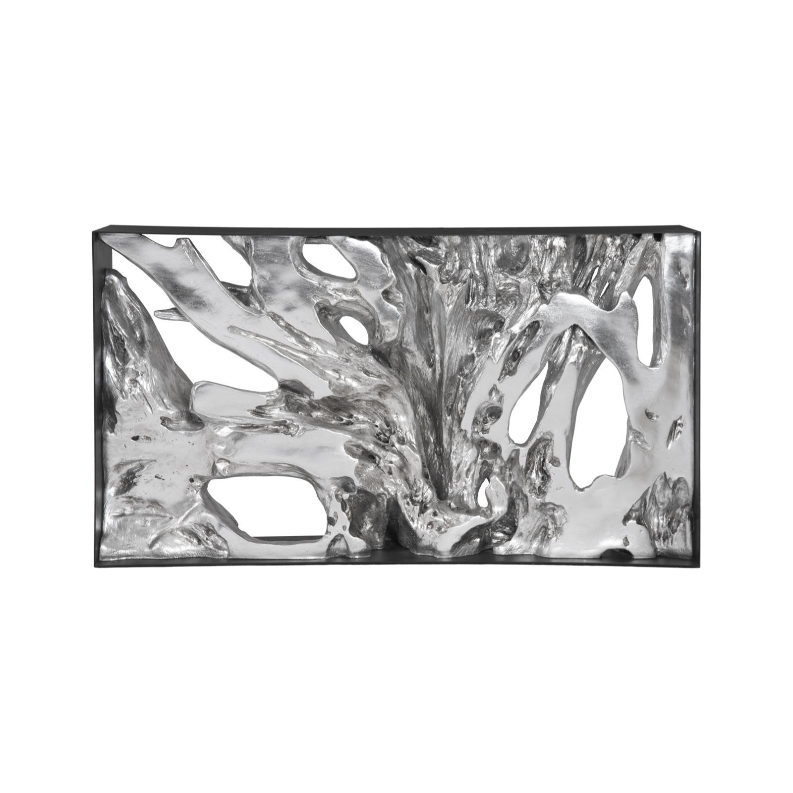 Cast Root Metal Framed Small Console Table