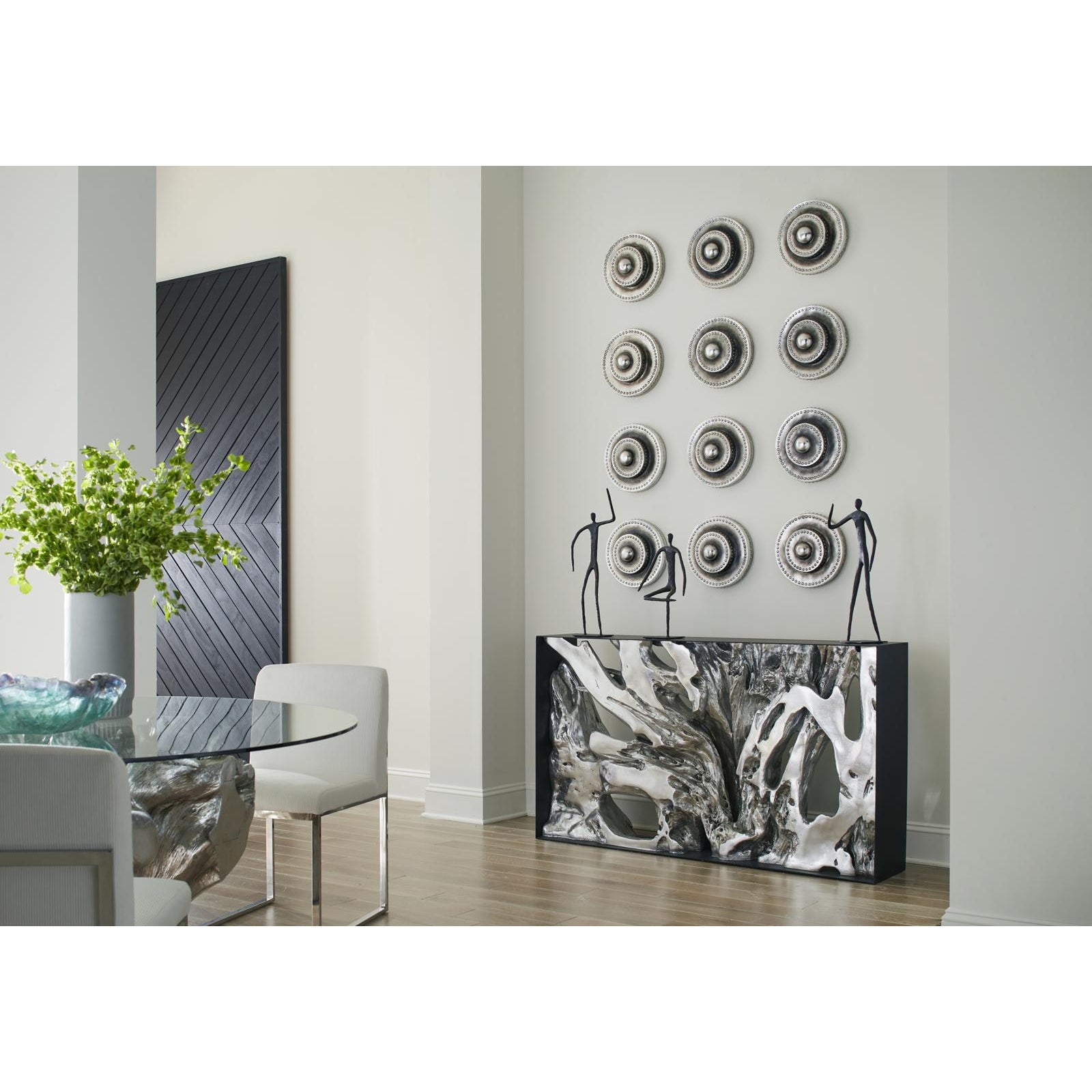 Cast Root Metal Framed Small Console Table