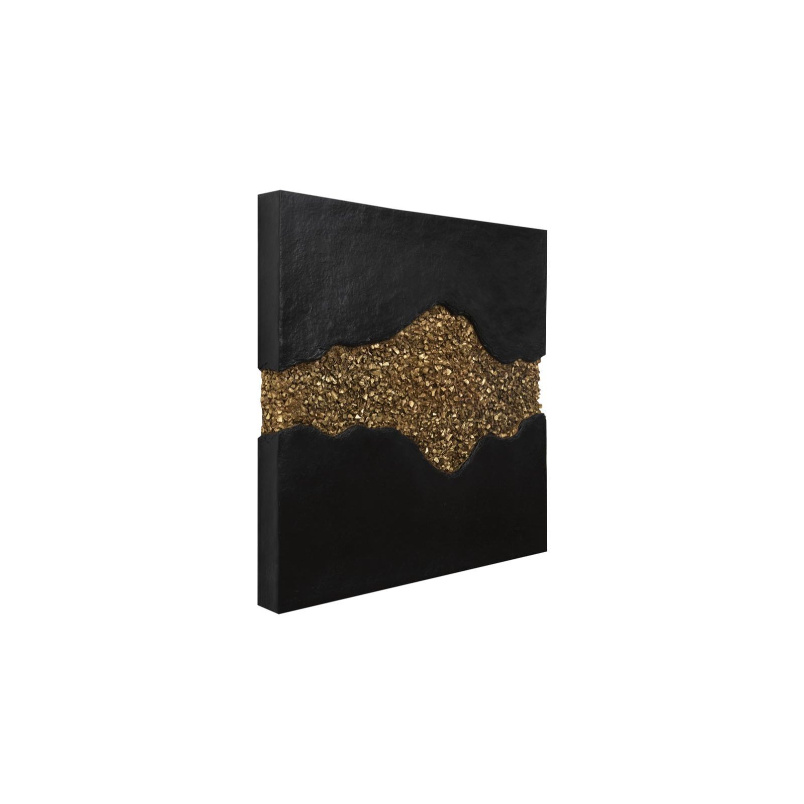 Geode Texture Panel Black and Gold