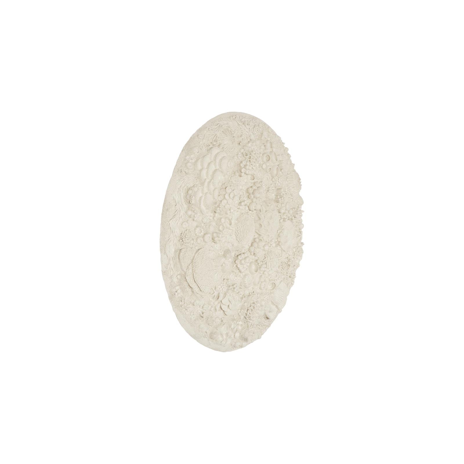 Coral Reef Round Wall Art - Painted Cream