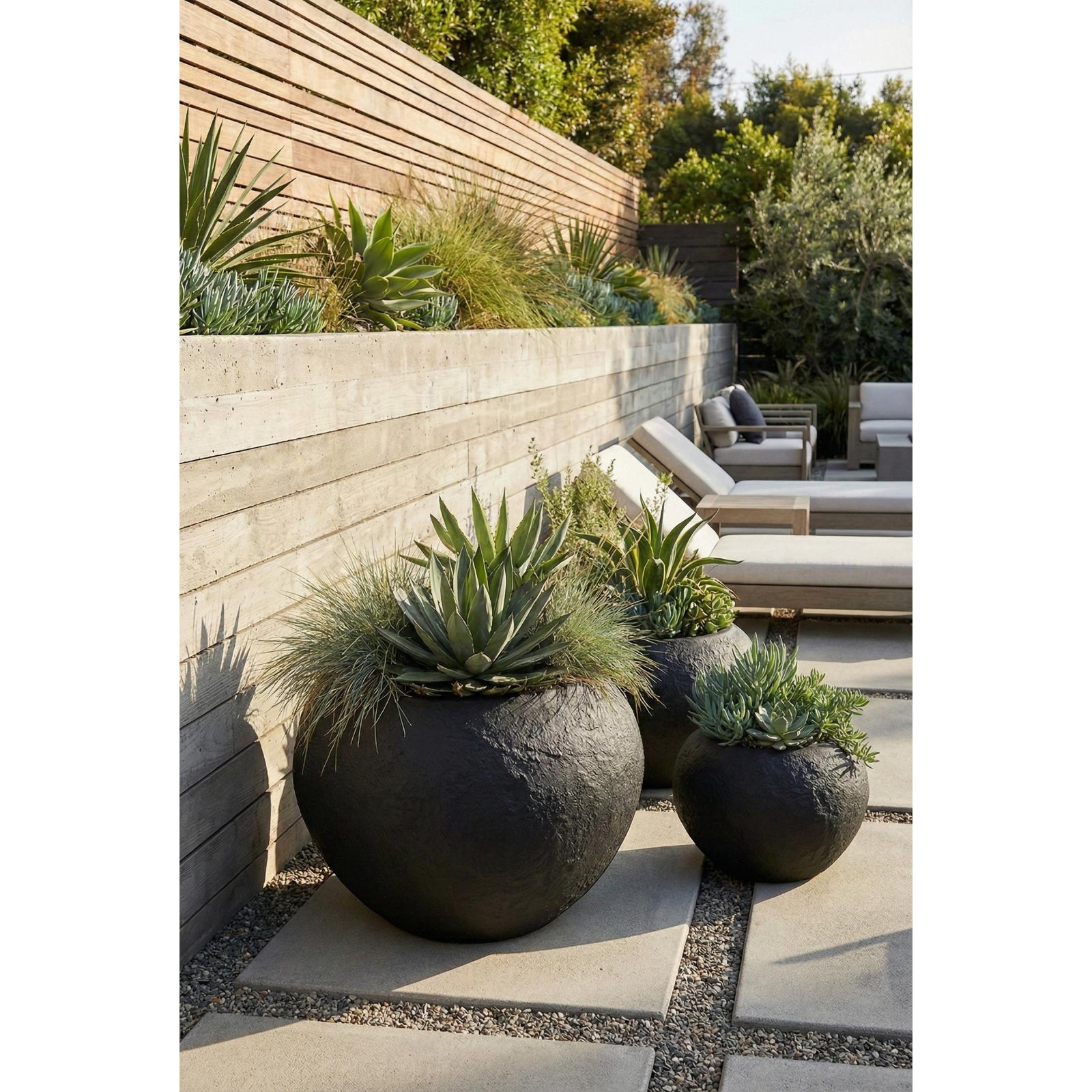 Aera Wide Planter - Black