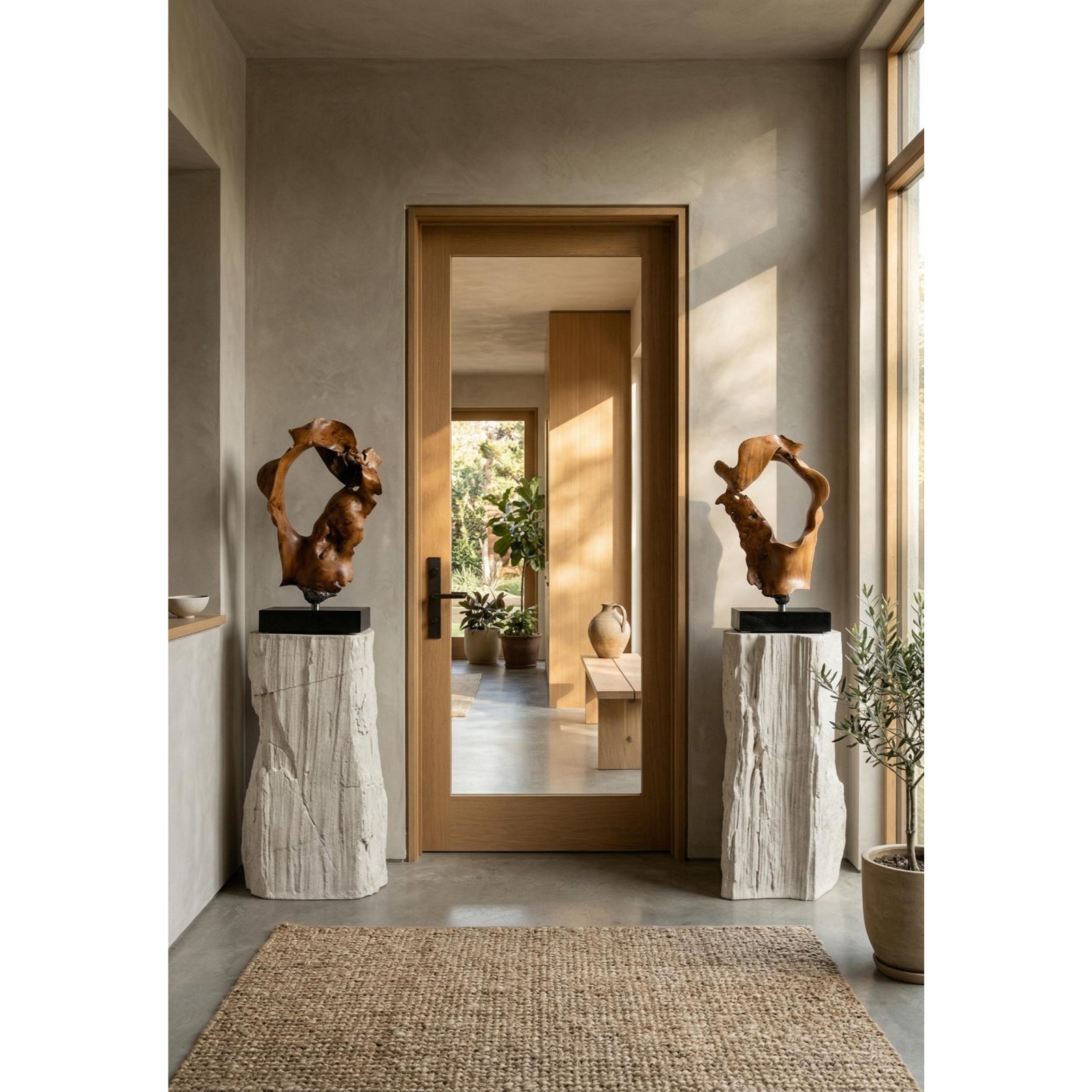 Stratified Cast Stone Pedestal