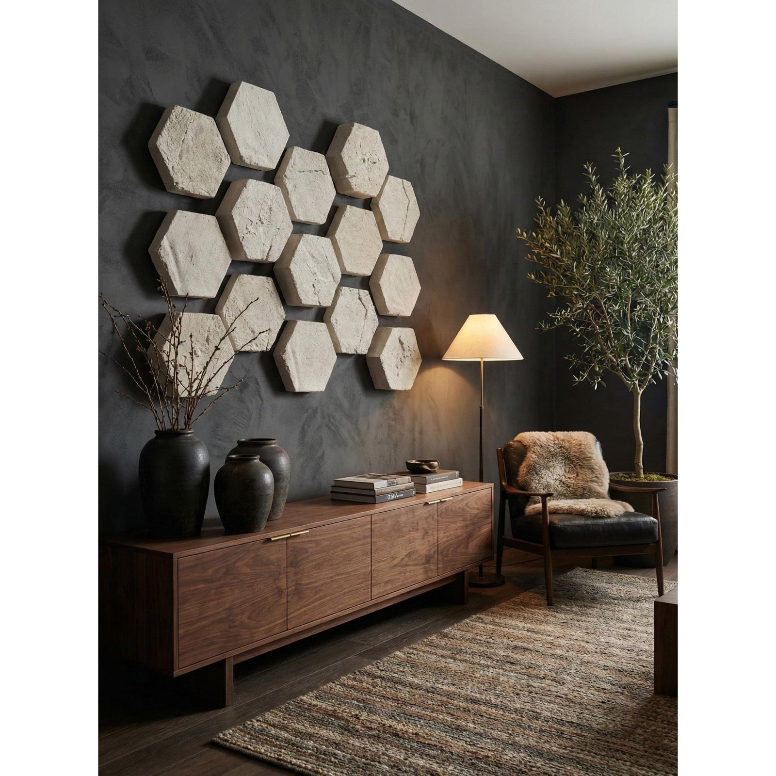 Hexagon Wall Tiles - Set of 3