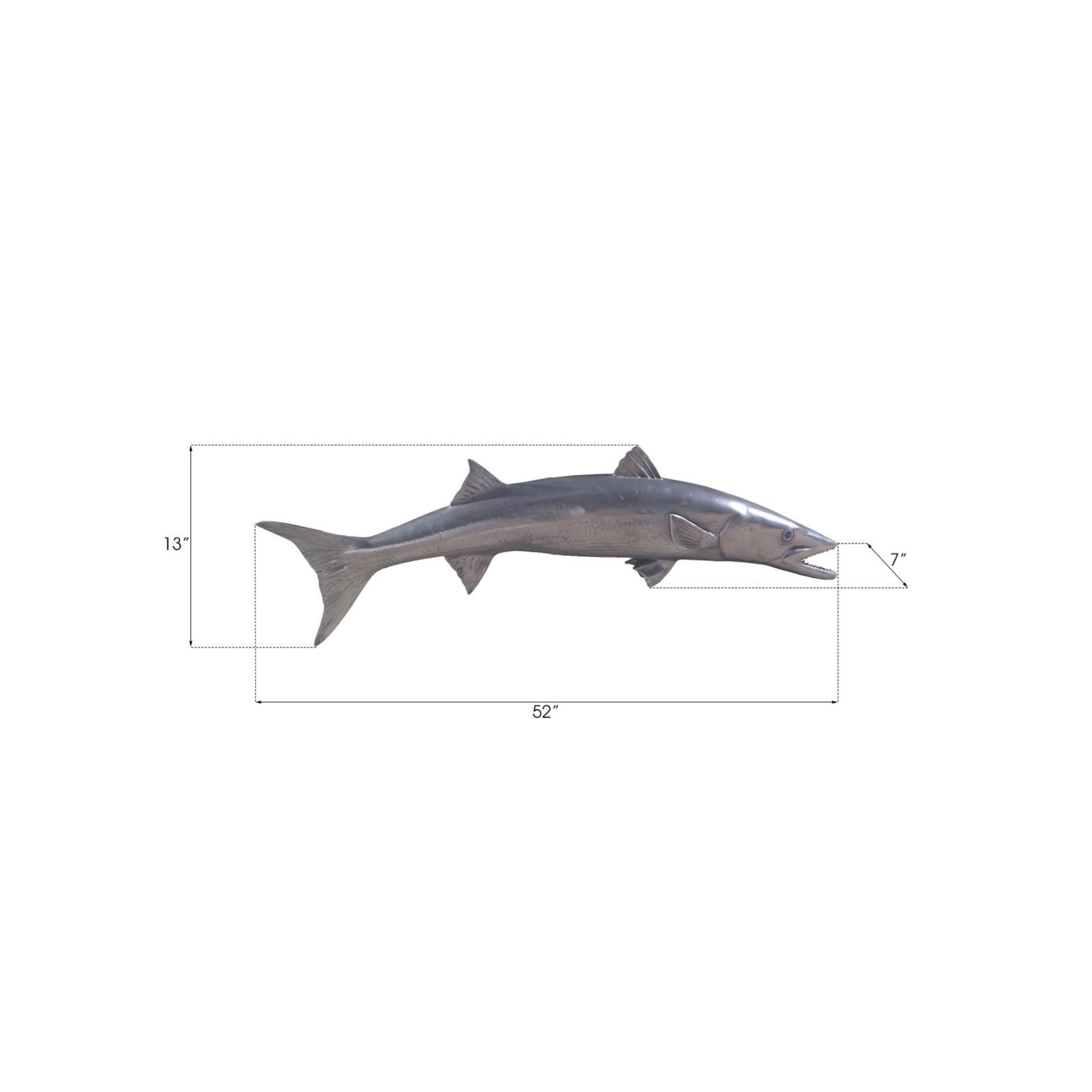 Barracuda Fish Wall Sculpture