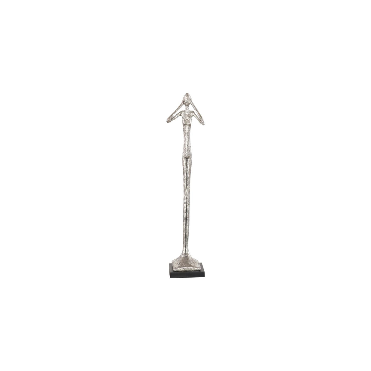 Hear No Evil Small Slender Sculpture - Silver Leaf by Phillips Collection