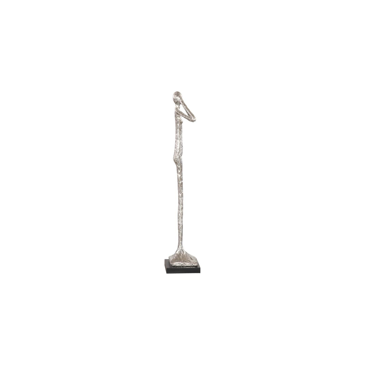Hear No Evil Small Slender Sculpture - Silver Leaf by Phillips Collection