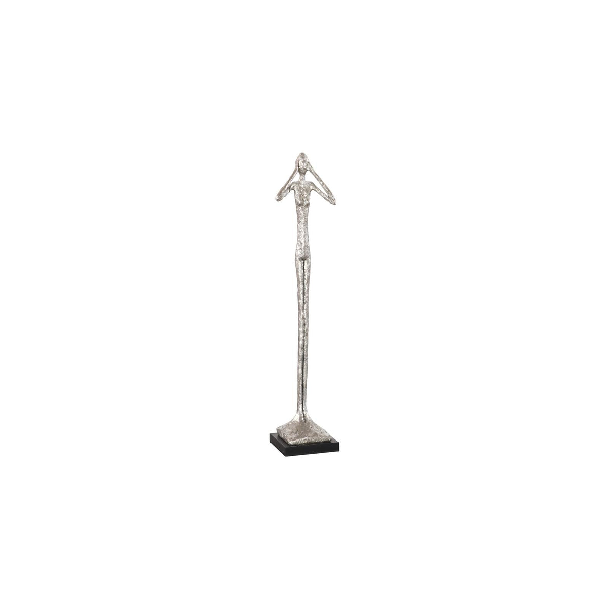 Hear No Evil Small Slender Sculpture - Silver Leaf by Phillips Collection
