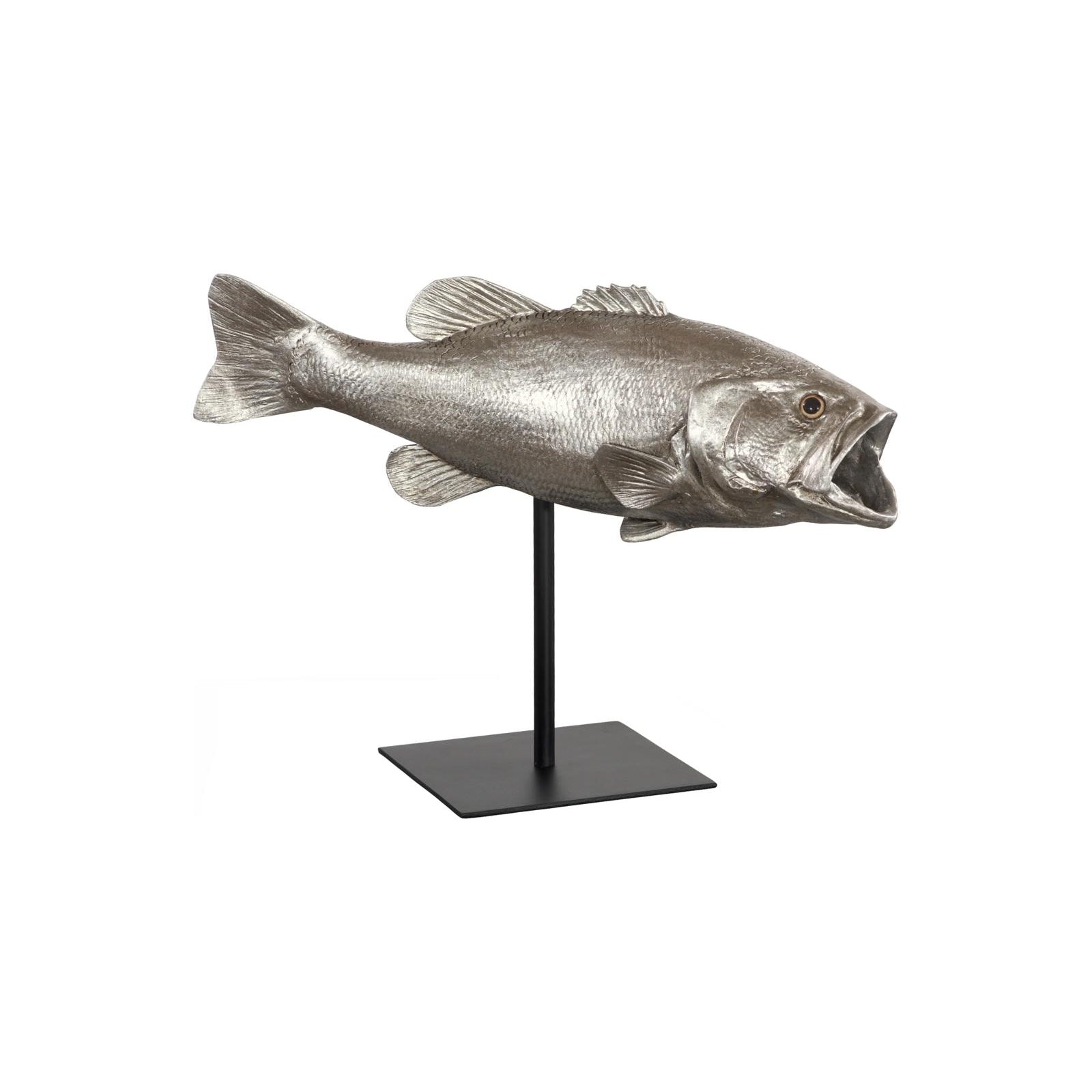 Large Mouth Bass Fish Wall Sculpture with Stand
