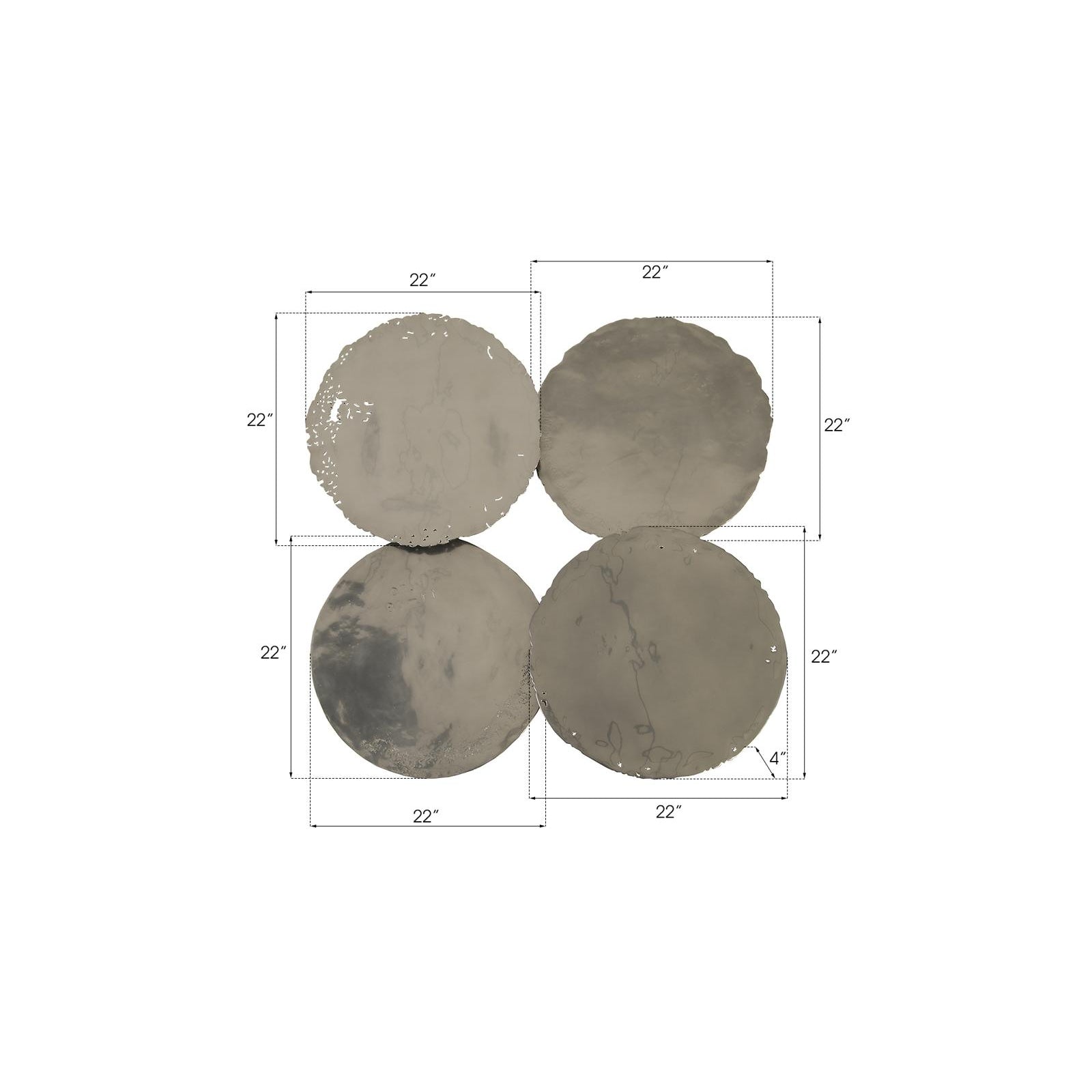 Cast Oil Drum Wall Discs - Set of 4