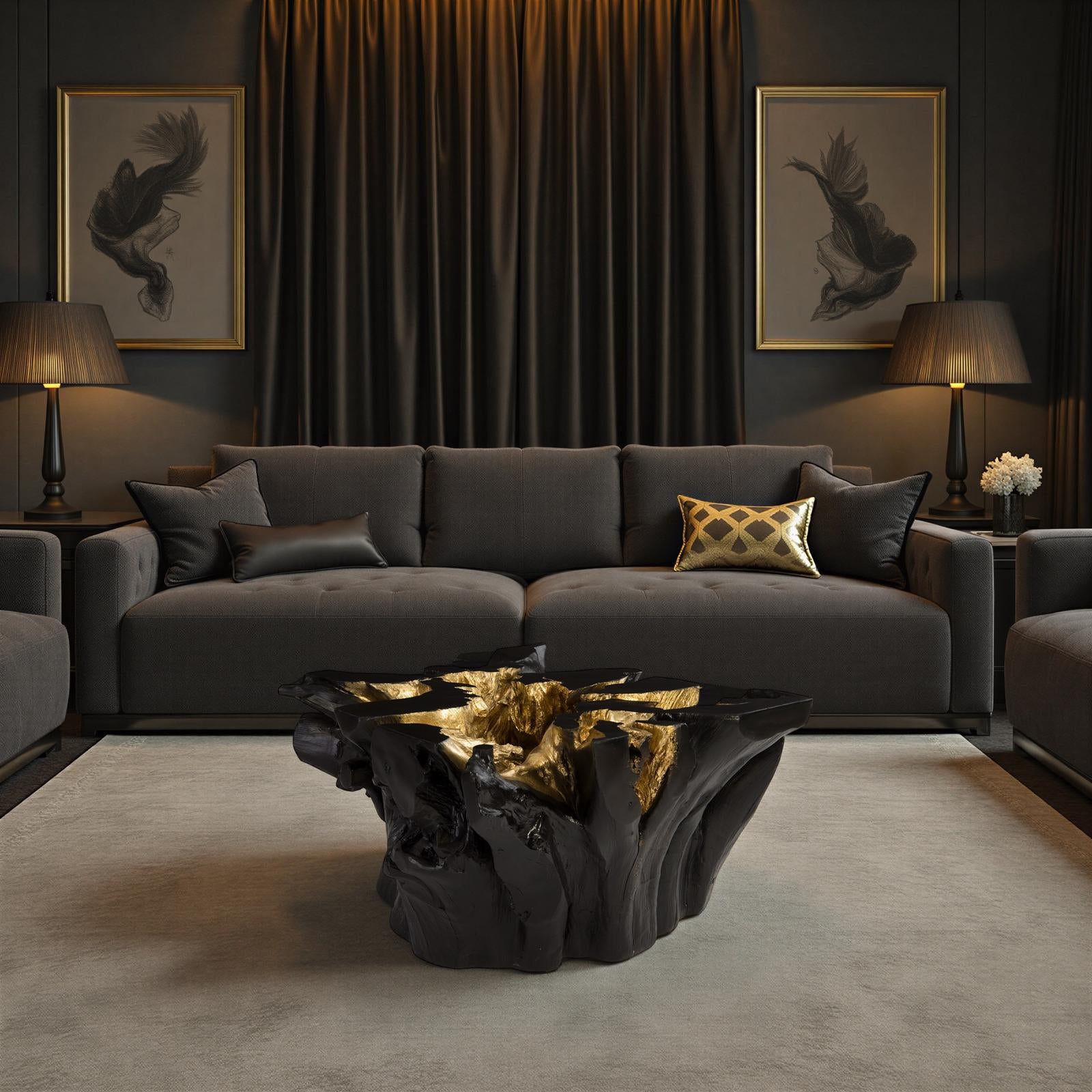 Noir Cast Root Coffee Table