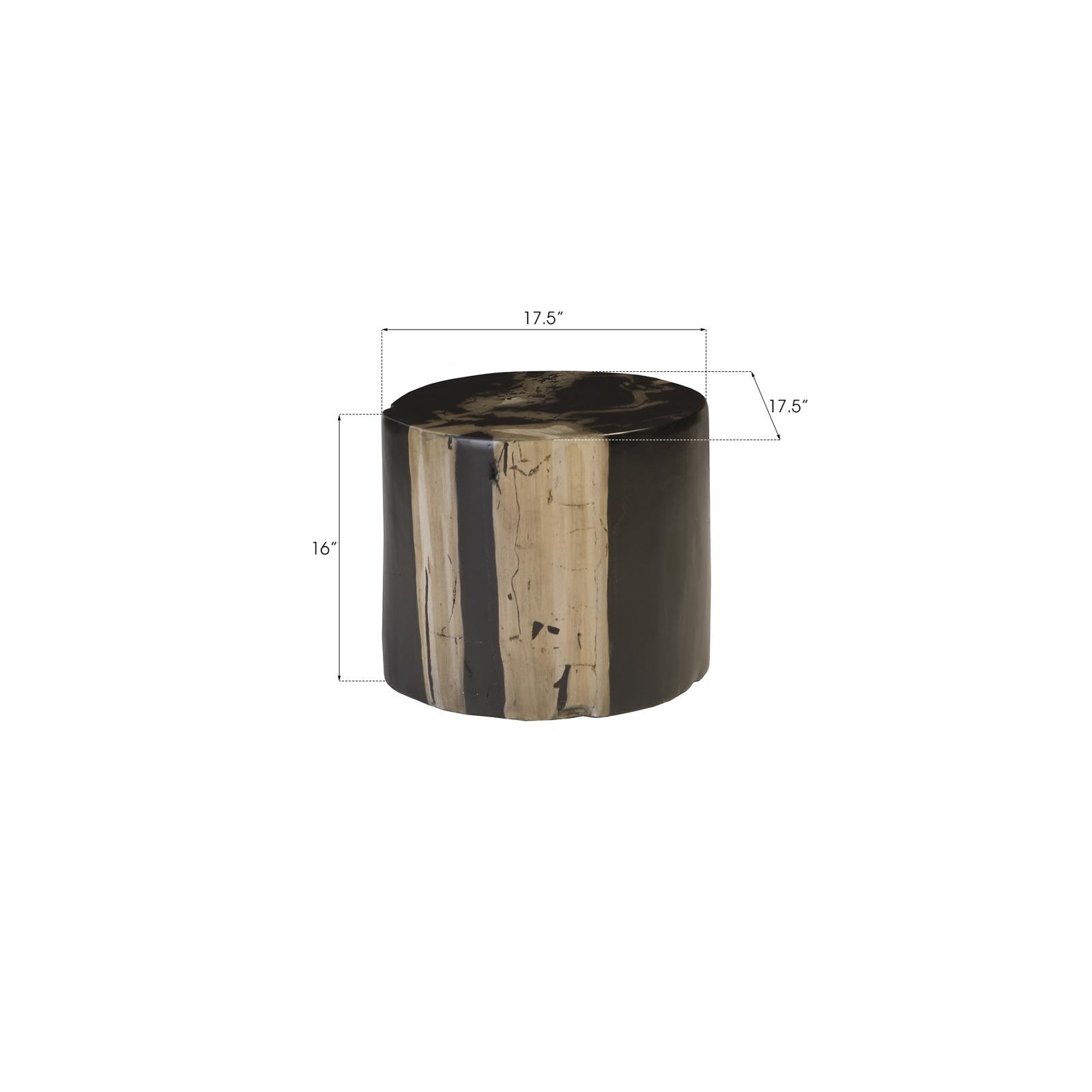 Cast Petrified Wood Stool - Brown