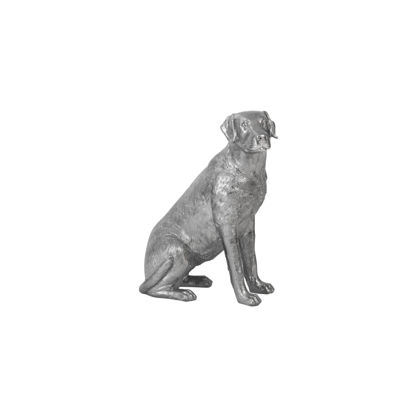 Labrador Dog Sculpture - Liquid Silver