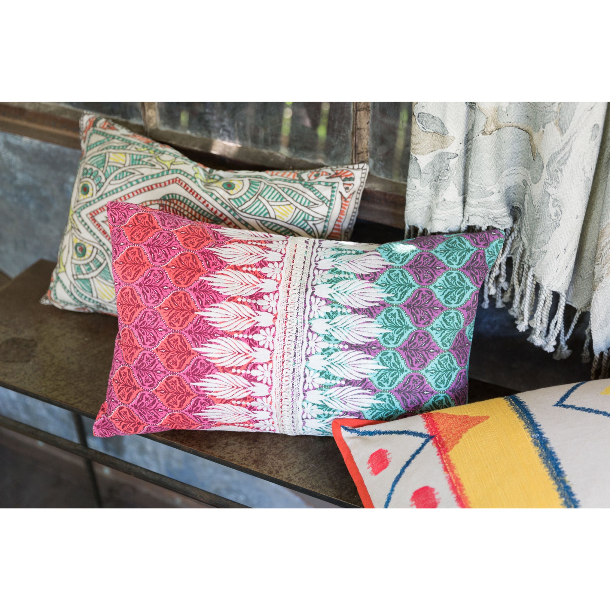 Loloi P0314 Multi 13" x 21" Cover with Poly Pillow