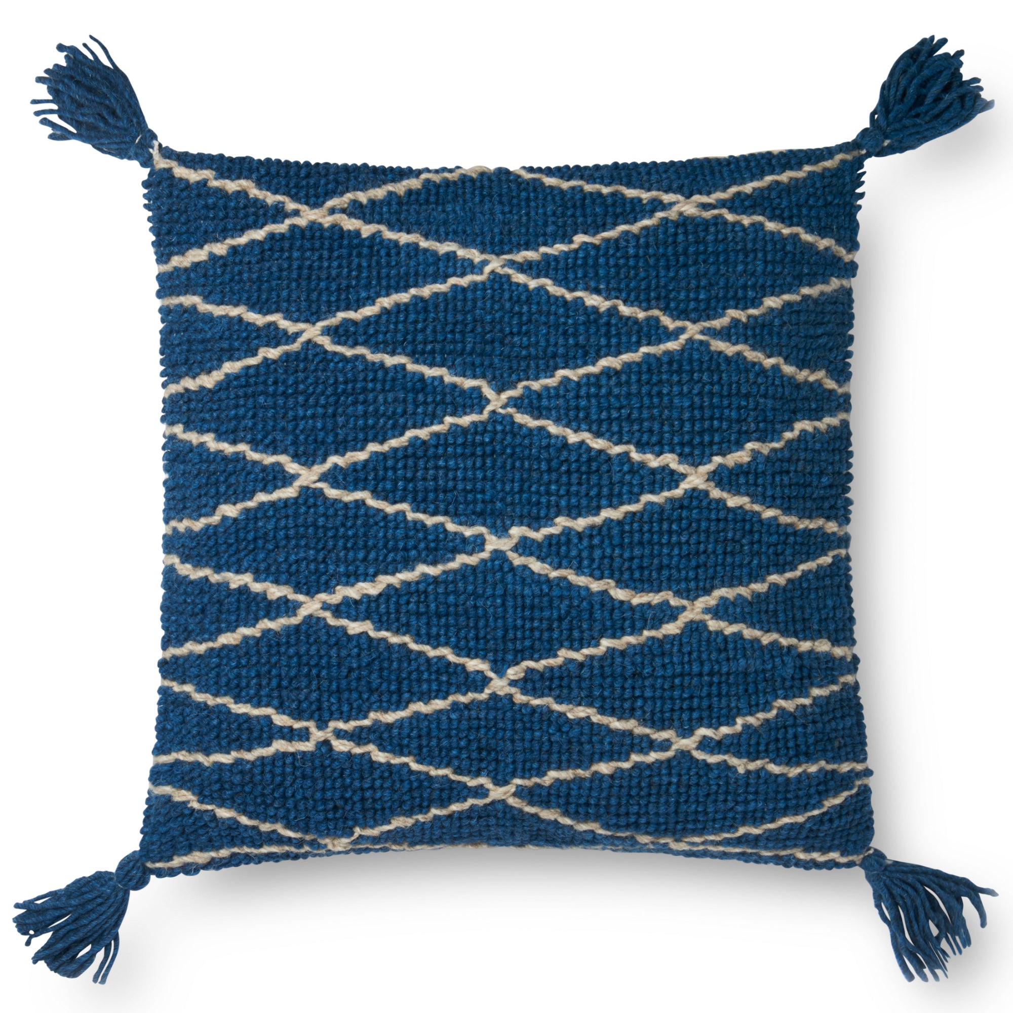 Loloi P0594 Blue 22" x 22" Cover with Poly Pillow