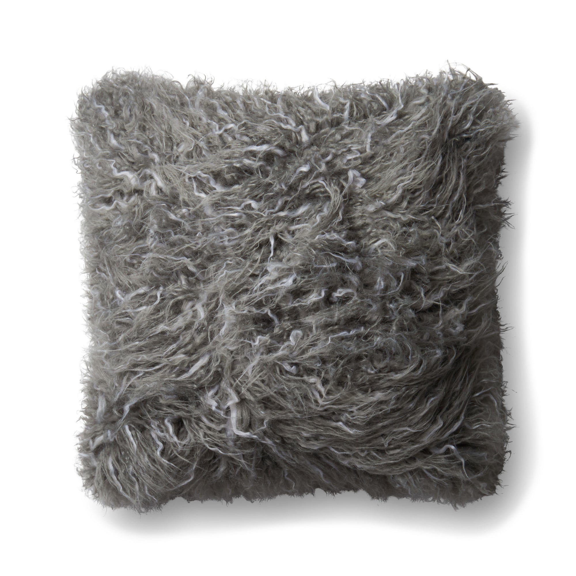 Loloi P0598 Grey 22" x 22" Cover with Poly Pillow