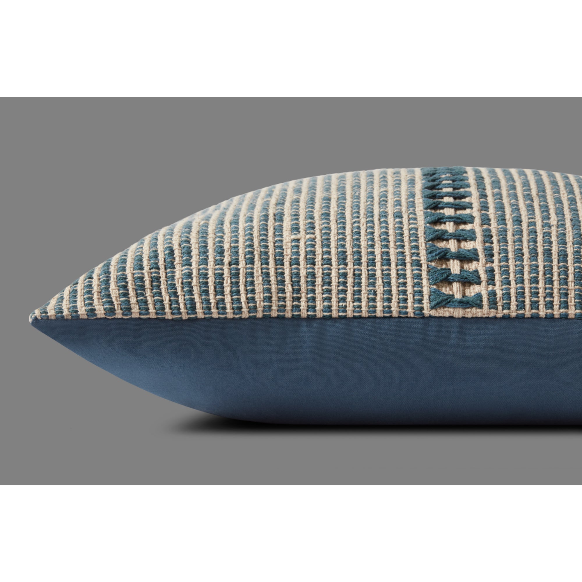 Chris Loves Julia x Loloi Harvey Blue /Natural 22'' x 22'' Cover with Poly Pillow