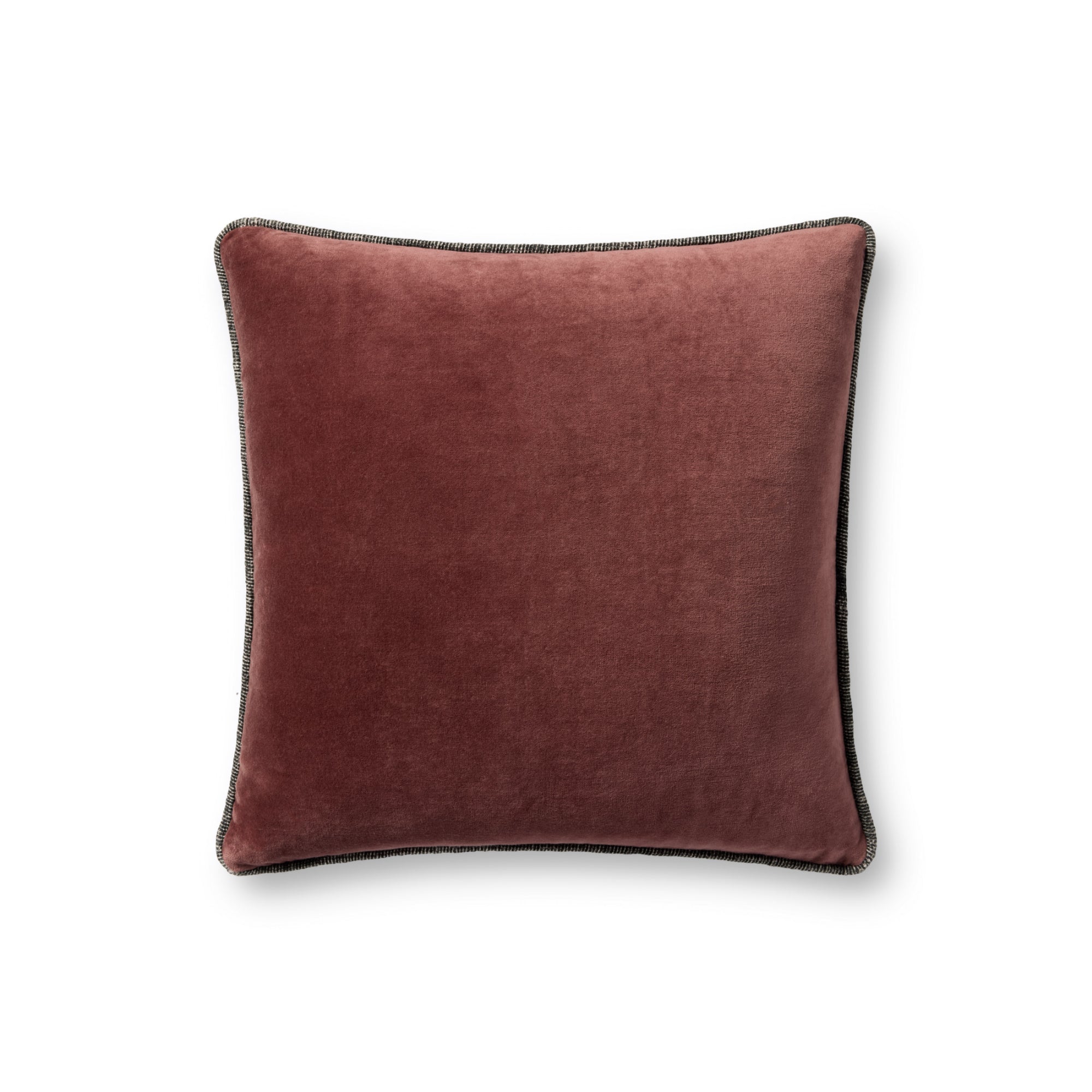 Chris Loves Julia x Loloi Liza Wine 18'' x 18'' Cover with Poly Pillow