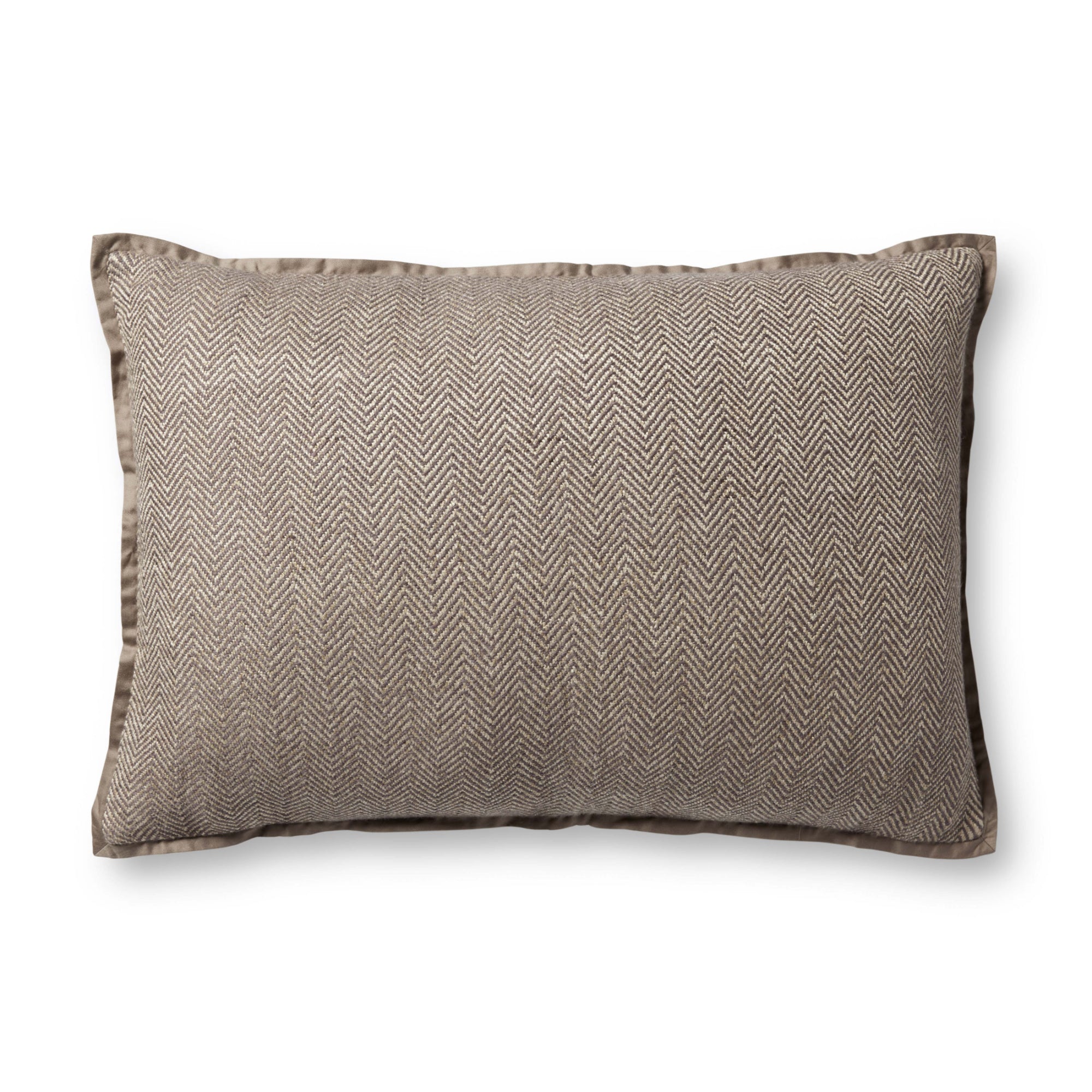 Jean Stoffer x Loloi PJS0018 Dark Taupe 16'' x 26'' Cover with Poly Pillow