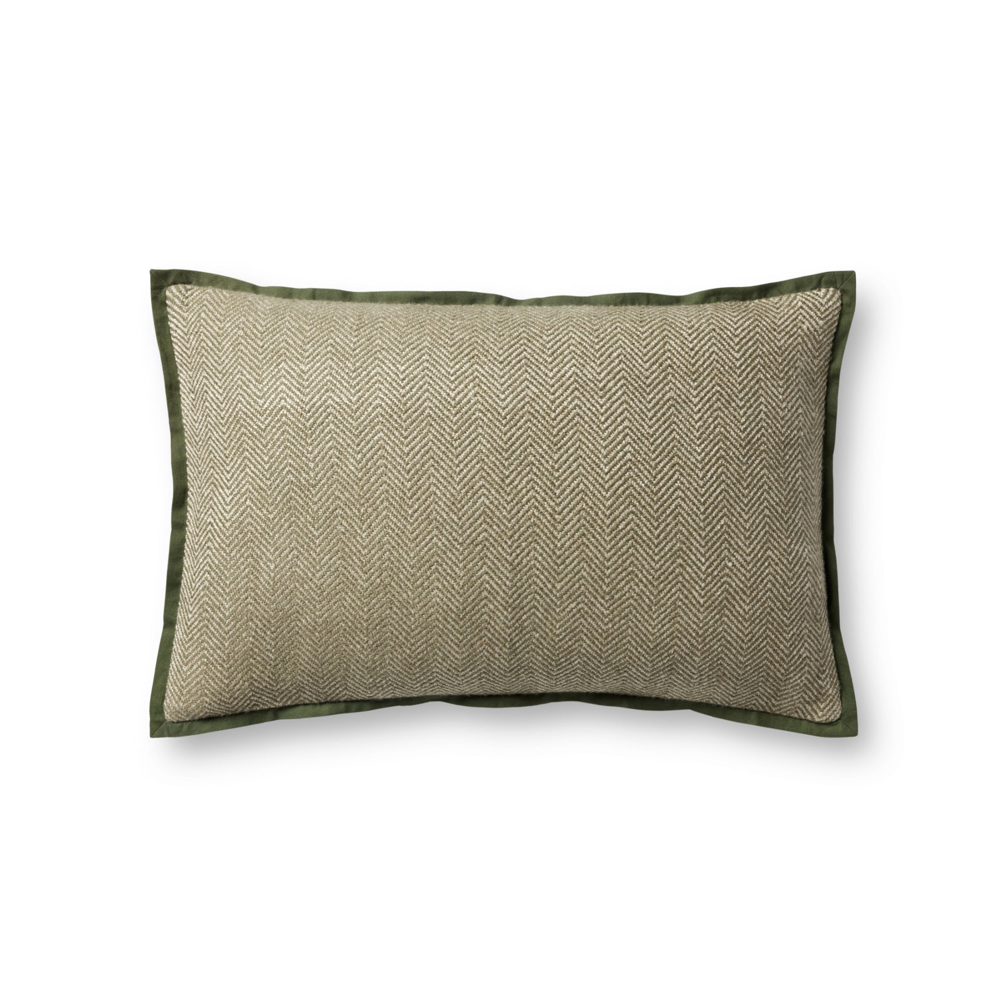 Jean Stoffer x Loloi PJS0018 Olive 13'' x 21'' Cover with Poly Pillow