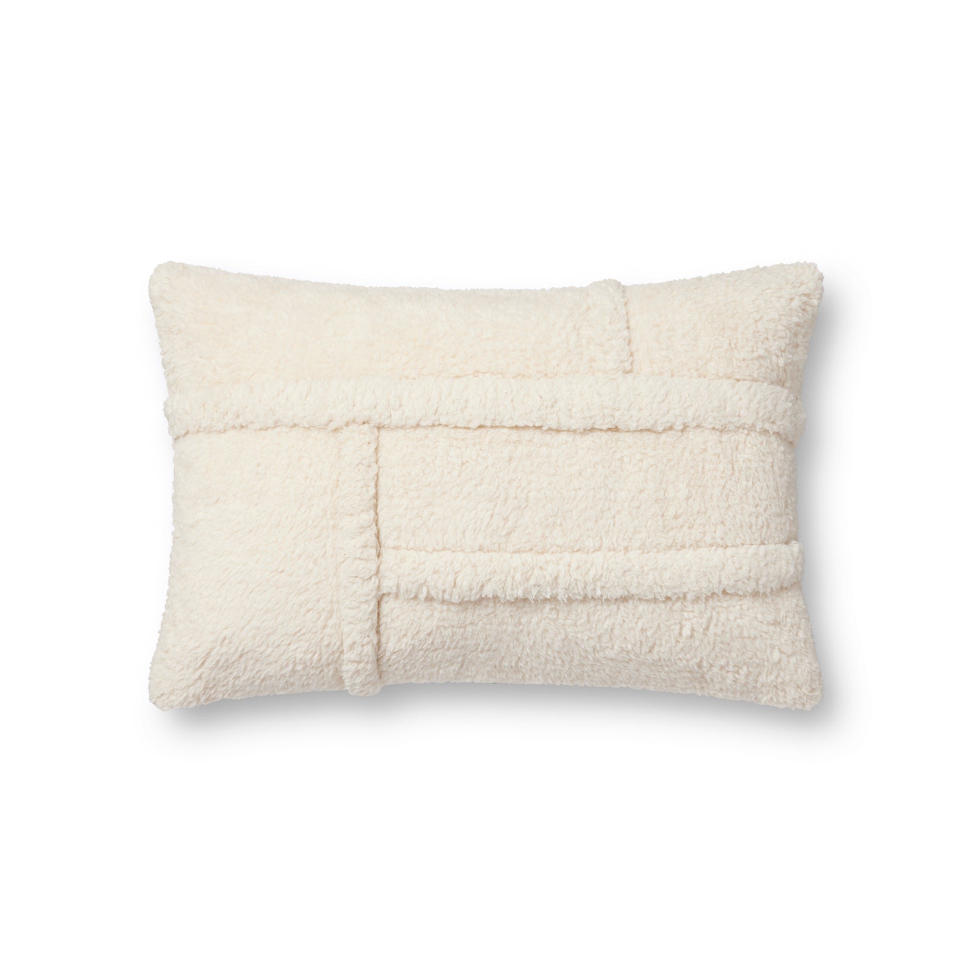 Loloi PLL0111 Ivory 13'' x 21'' Cover with Poly Pillow