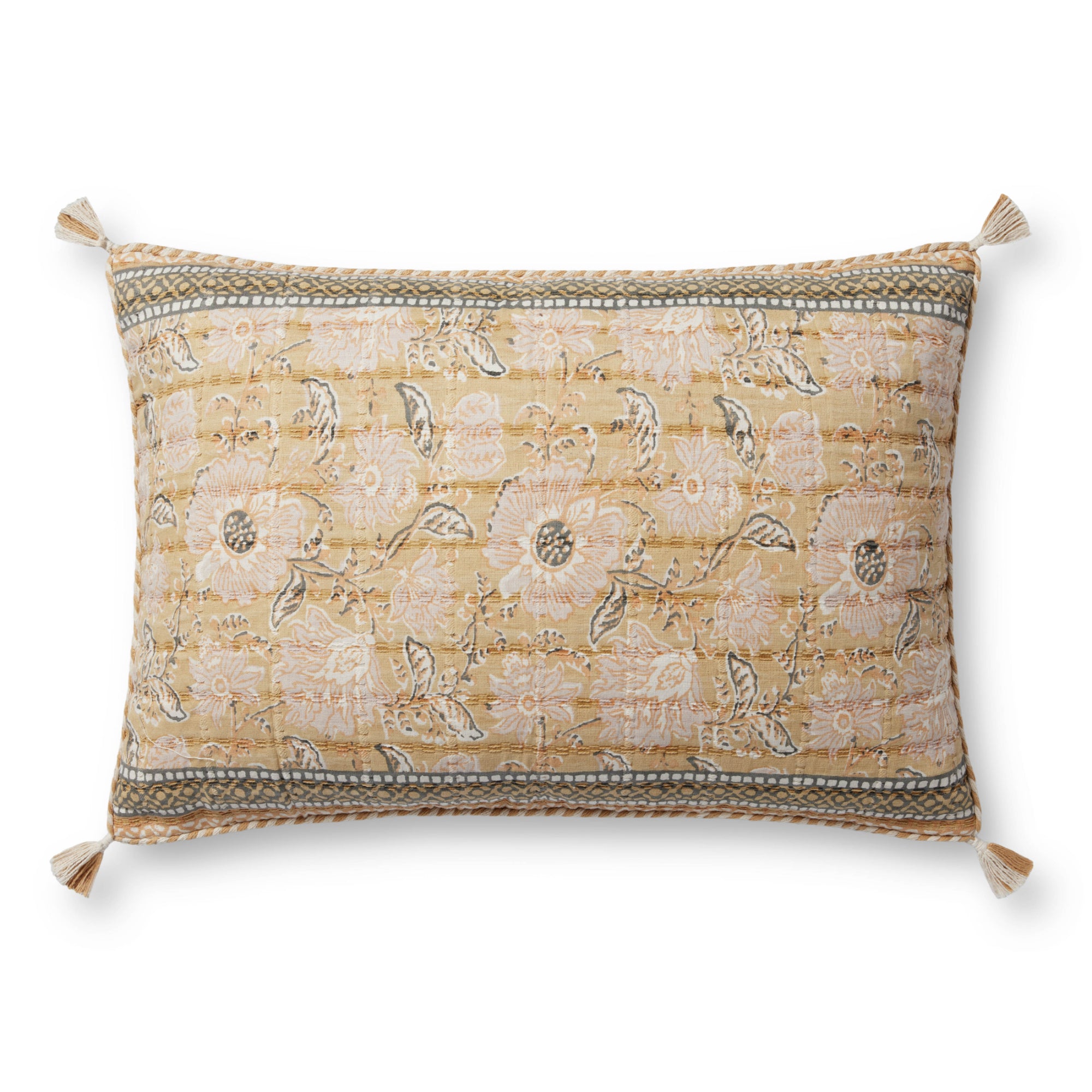 Loloi PLL0116 Wheat/Multi 16'' x 26'' Cover with Poly Pillow