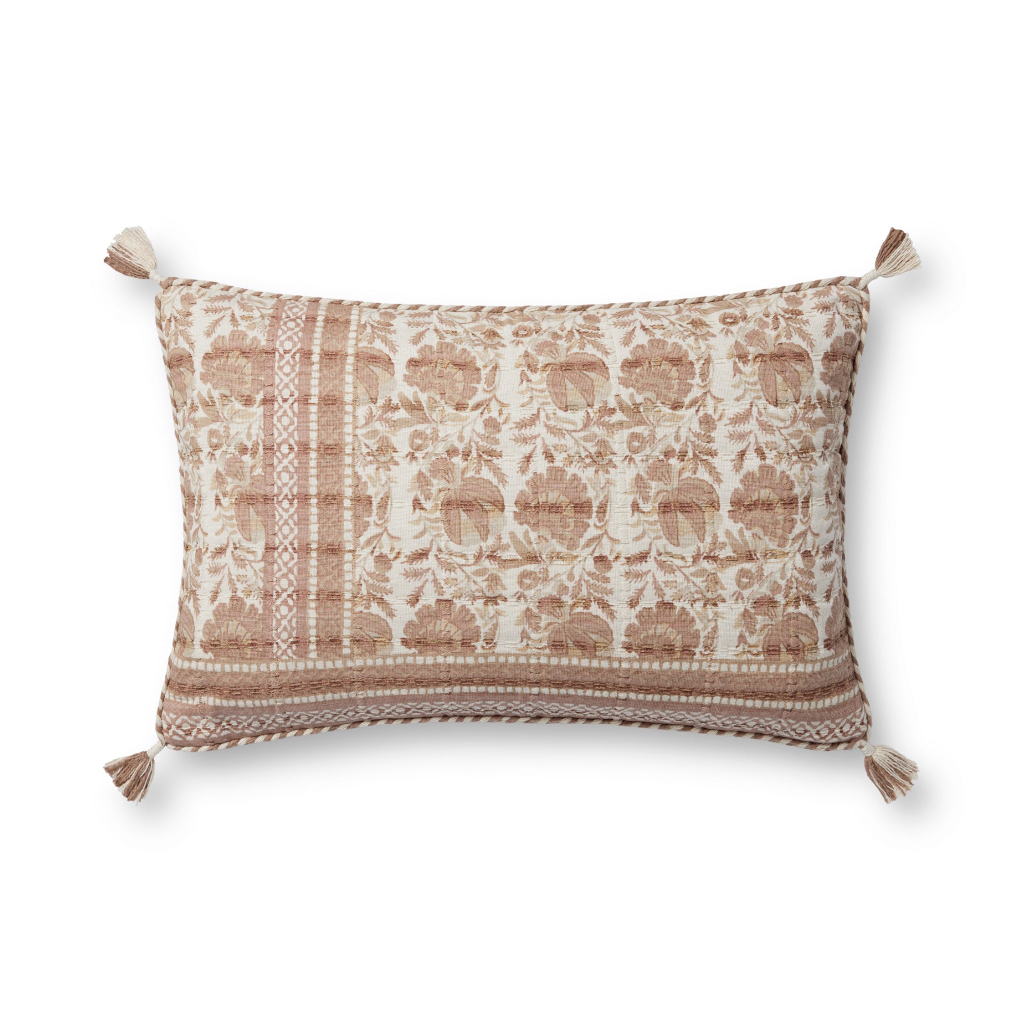 Loloi PLL0117 Blush/Ivory 13'' x 21'' Cover with Poly Pillow
