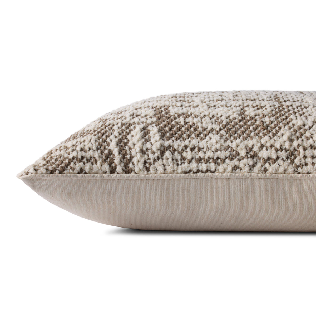 Loloi PLL0141 Dark Taupe/Ivory Cover with Poly Pillow by Loloi