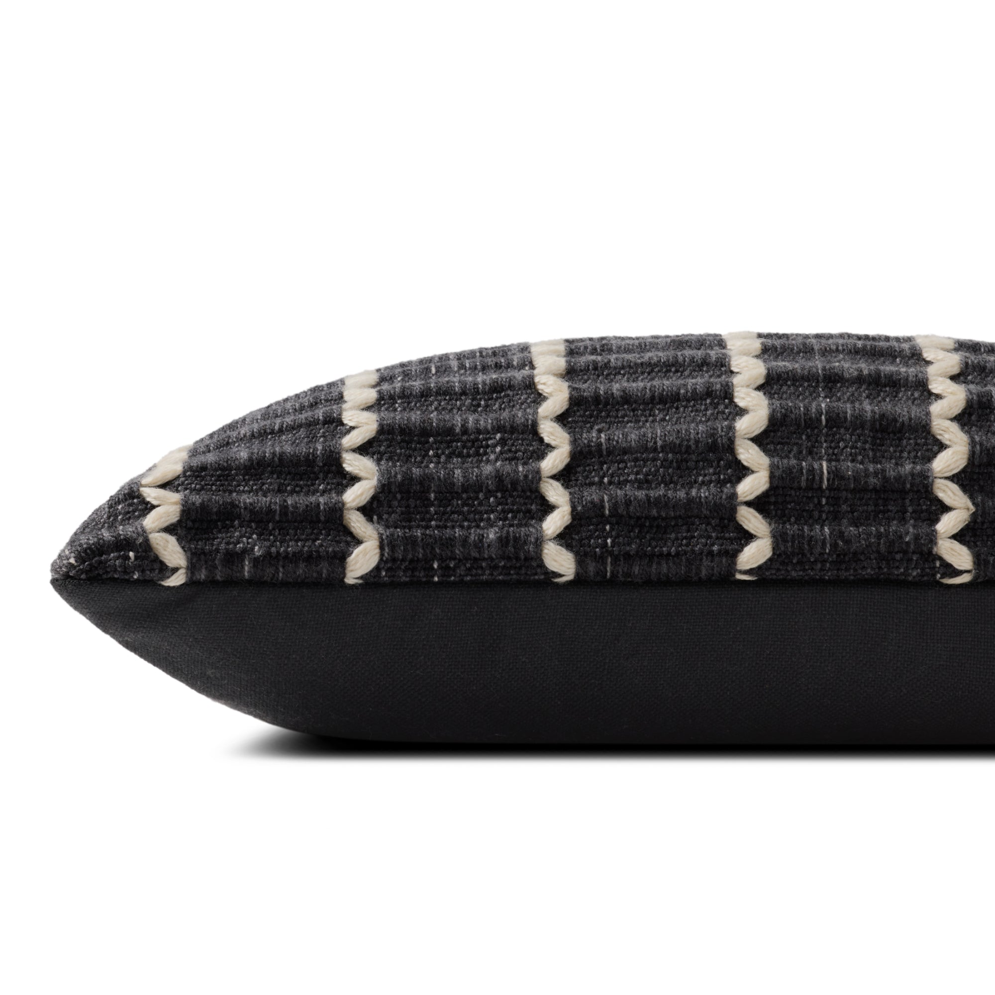 Loloi PLL0187 Black 12'' x 27'' Cover with Poly Pillow