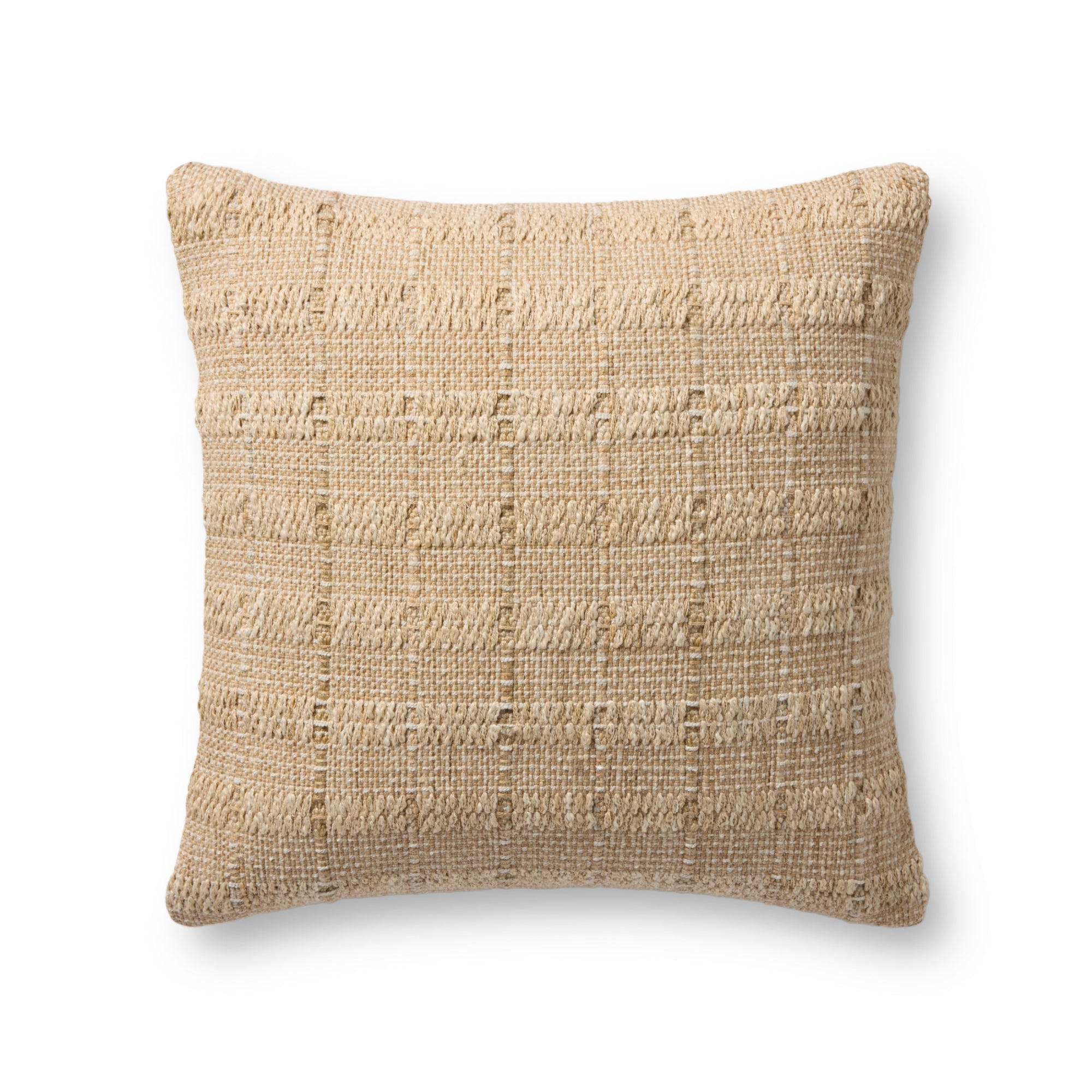 Loloi PLL0188 Tan 20'' x 20'' Cover with Poly Pillow