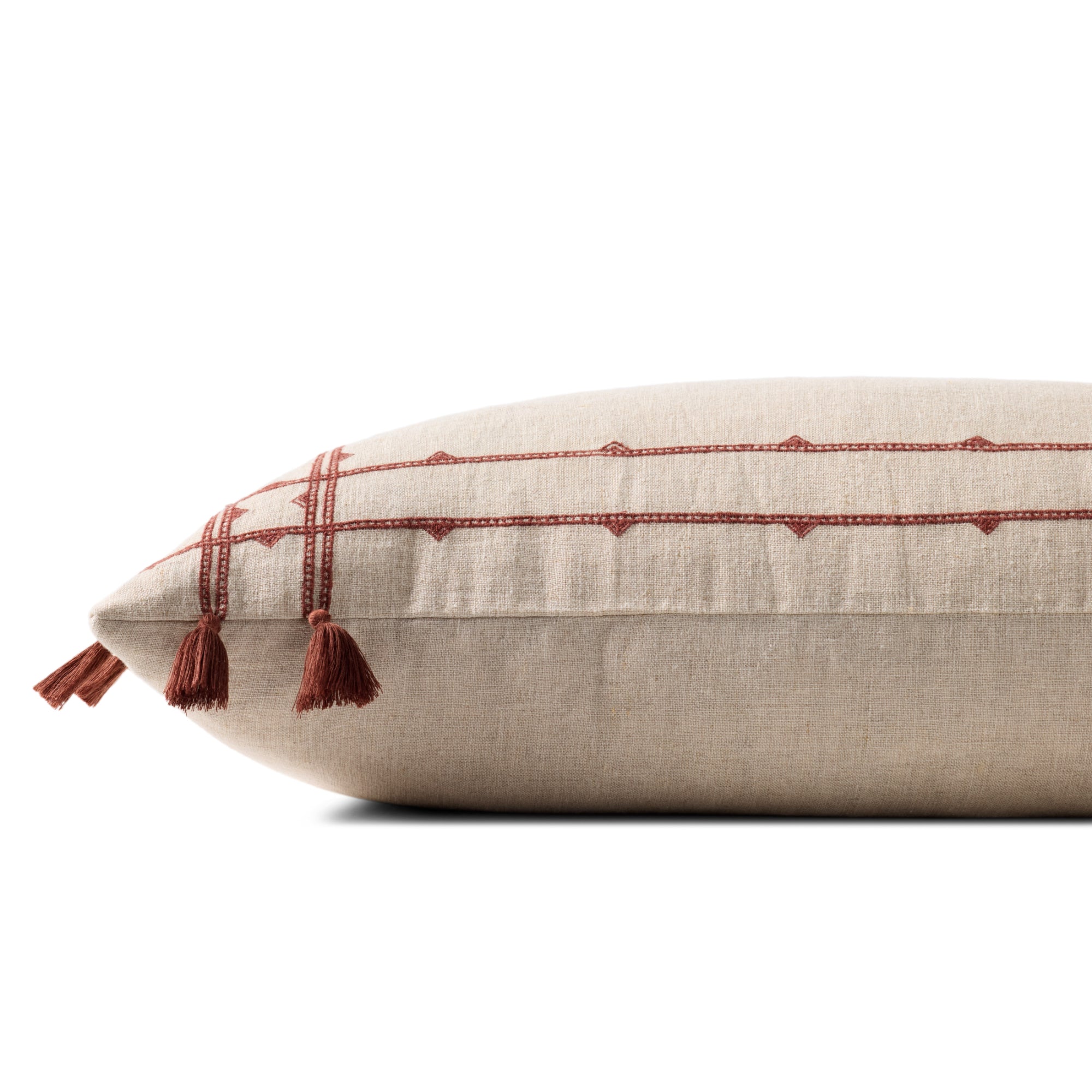 Loloi PLL0201 Natural/Rust 12'' x 27'' Cover with Poly Pillow