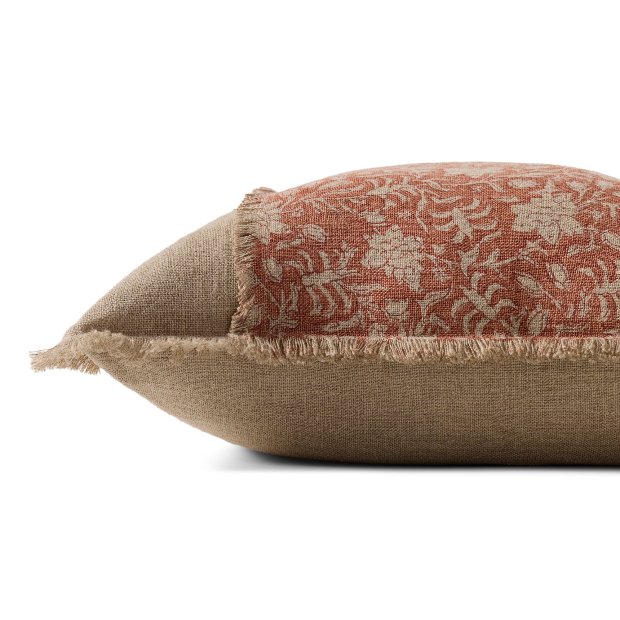 Loloi PLL0203 Orange/Natural 18'' x 18'' Cover with Poly Pillow