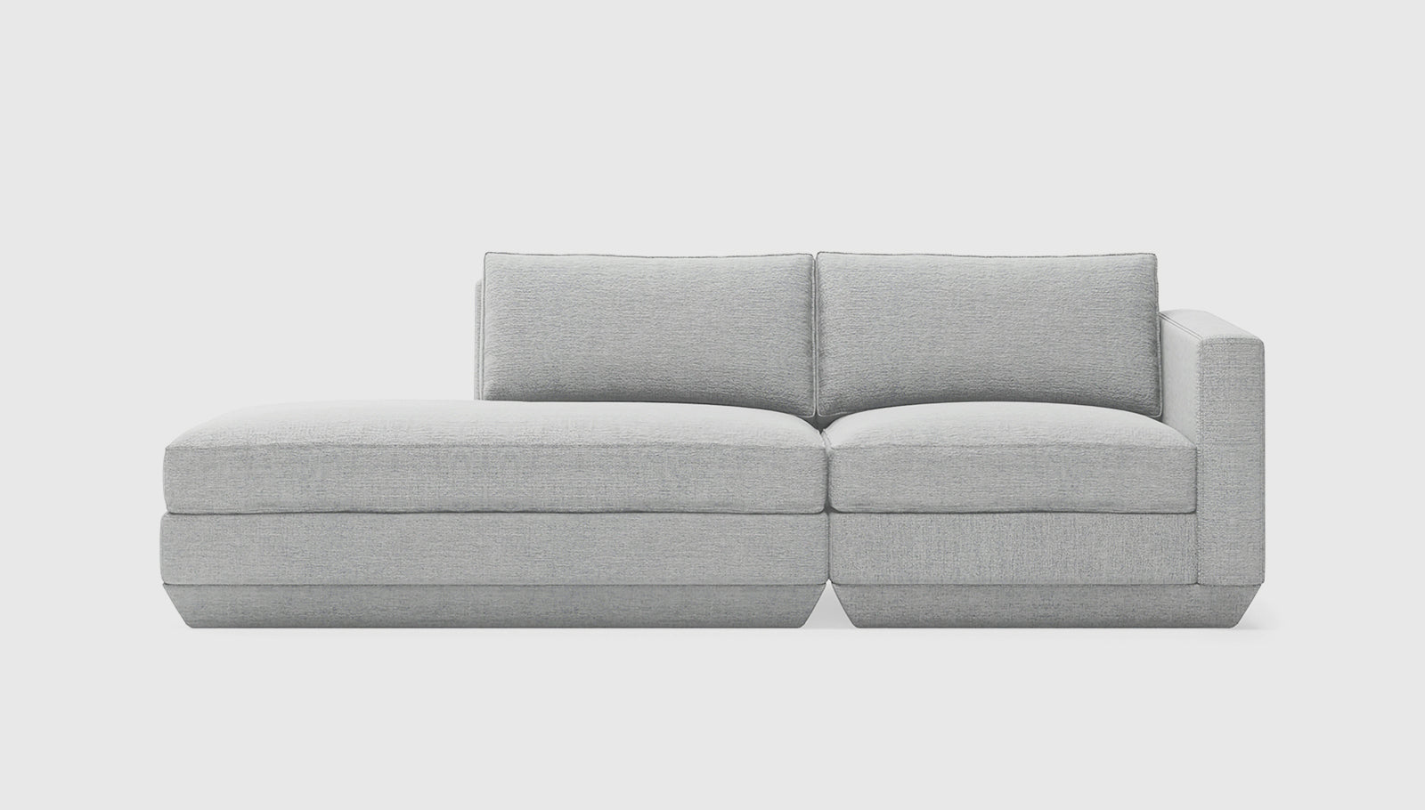 Podium Modular 2PC Lounge Bayview Silver / Left FacingLounge Sofa Gus* Bayview Silver Left Facing Four Hands, Mid Century Modern Furniture, Old Bones Furniture Company, Old Bones Co, Modern Mid Century, Designer Furniture, https://www.oldbonesco.com/