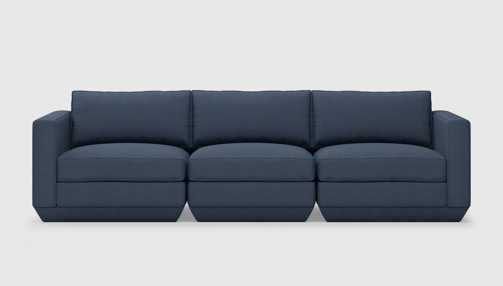 Podium Modular 3PC Sofa Hanson NavySofa Gus* Hanson Navy Four Hands, Mid Century Modern Furniture, Old Bones Furniture Company, Old Bones Co, Modern Mid Century, Designer Furniture, https://www.oldbonesco.com/