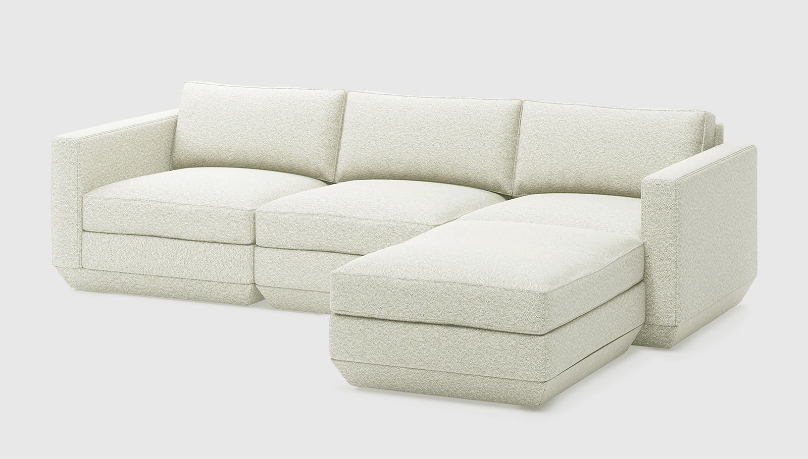 Podium Modular 4PC Sectional Copenhagen Fossil / Right FacingSectionals Gus* Copenhagen Fossil Right Facing Four Hands, Mid Century Modern Furniture, Old Bones Furniture Company, Old Bones Co, Modern Mid Century, Designer Furniture, https://www.oldbonesco.com/