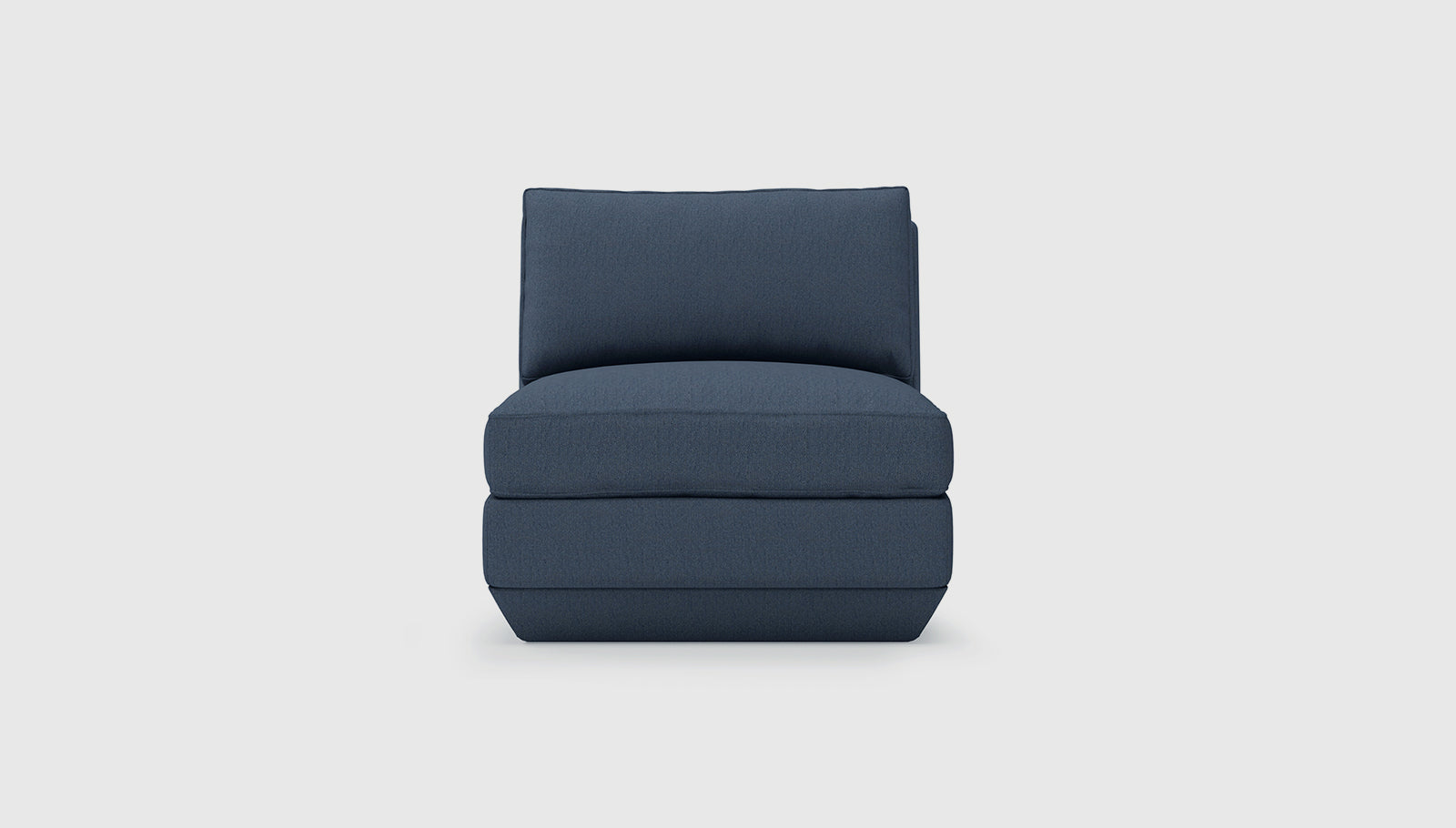 Podium Modular Armless Chair Hanson NavyChair Gus* Hanson Navy Four Hands, Mid Century Modern Furniture, Old Bones Furniture Company, Old Bones Co, Modern Mid Century, Designer Furniture, https://www.oldbonesco.com/