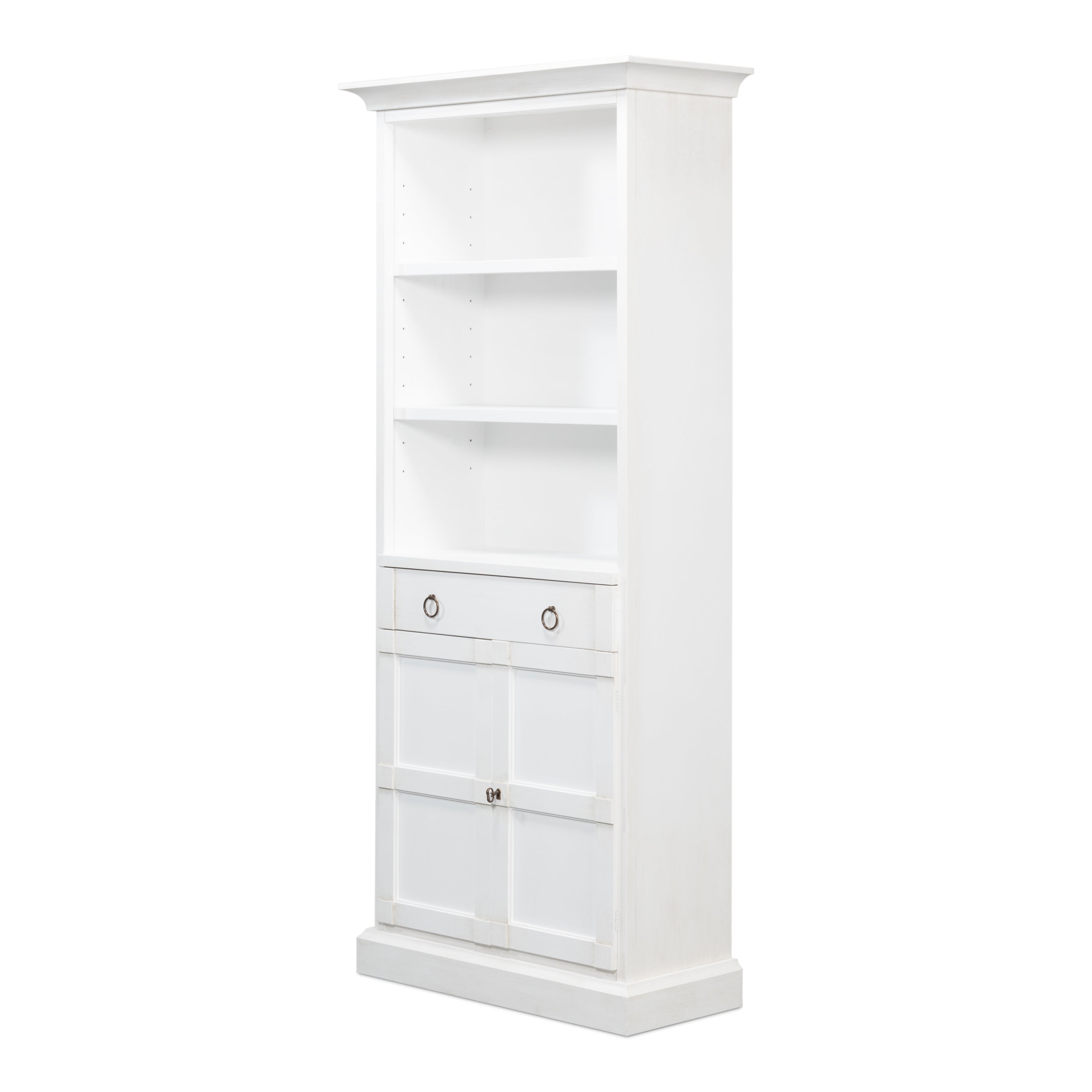 Bookcase with Doors - Cortina White