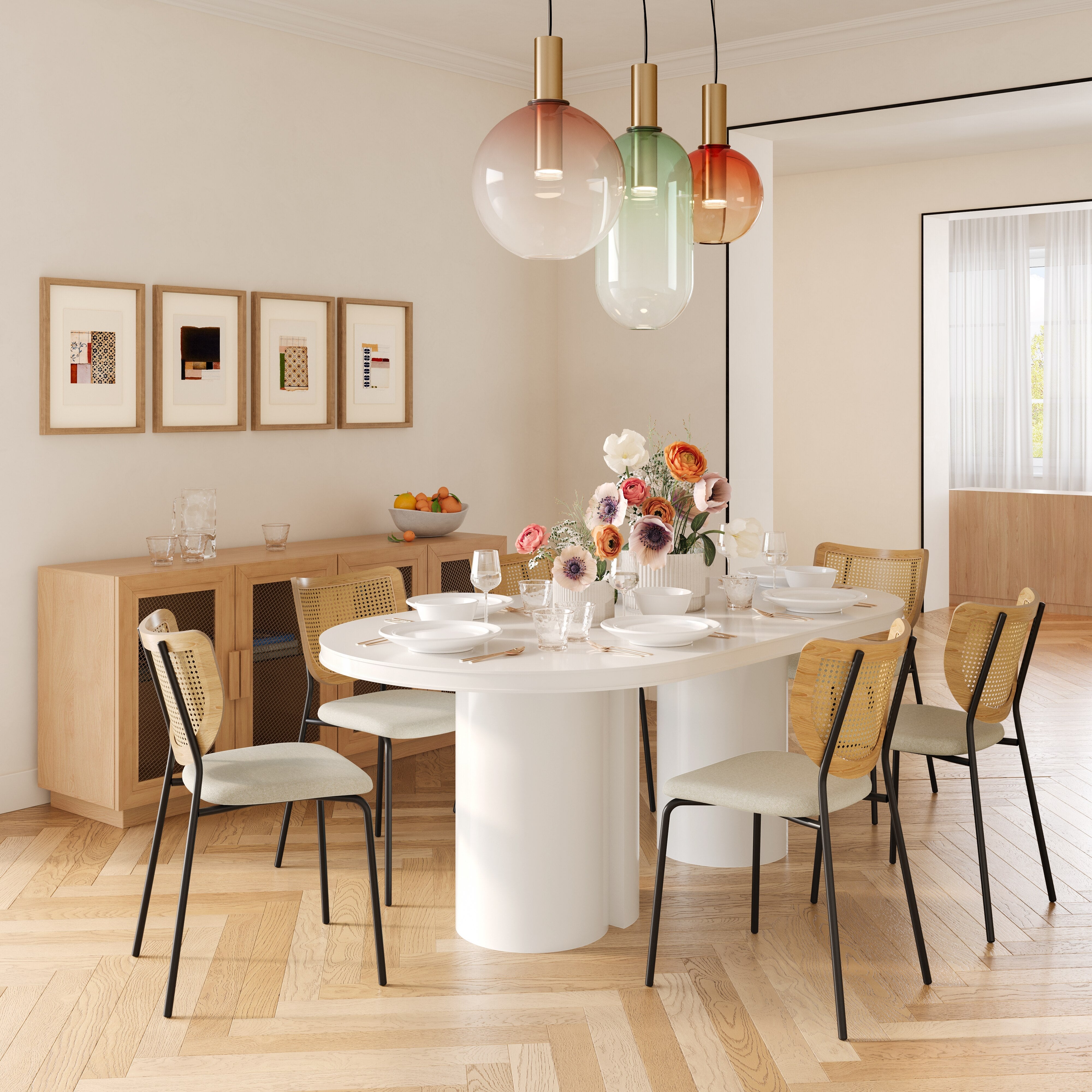 Elora 79" Lacquer Oval Dining Table
